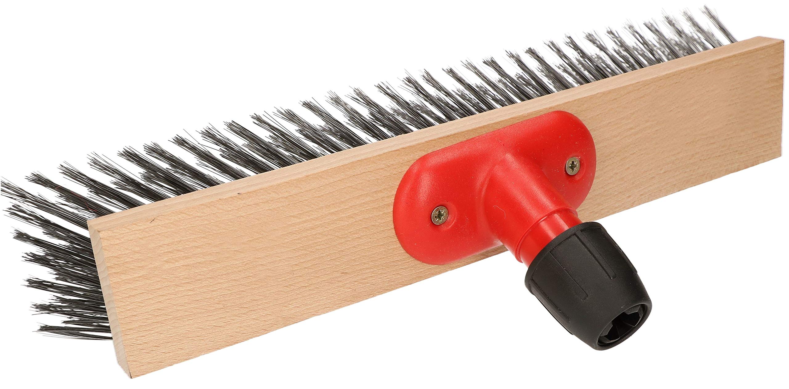 Stainless Steel Wire Brush for Wood Cleaning - 370mm Heavy Duty Red Handle - Perfect for Rust Removal, Grill Cleaning & DIY Projects
