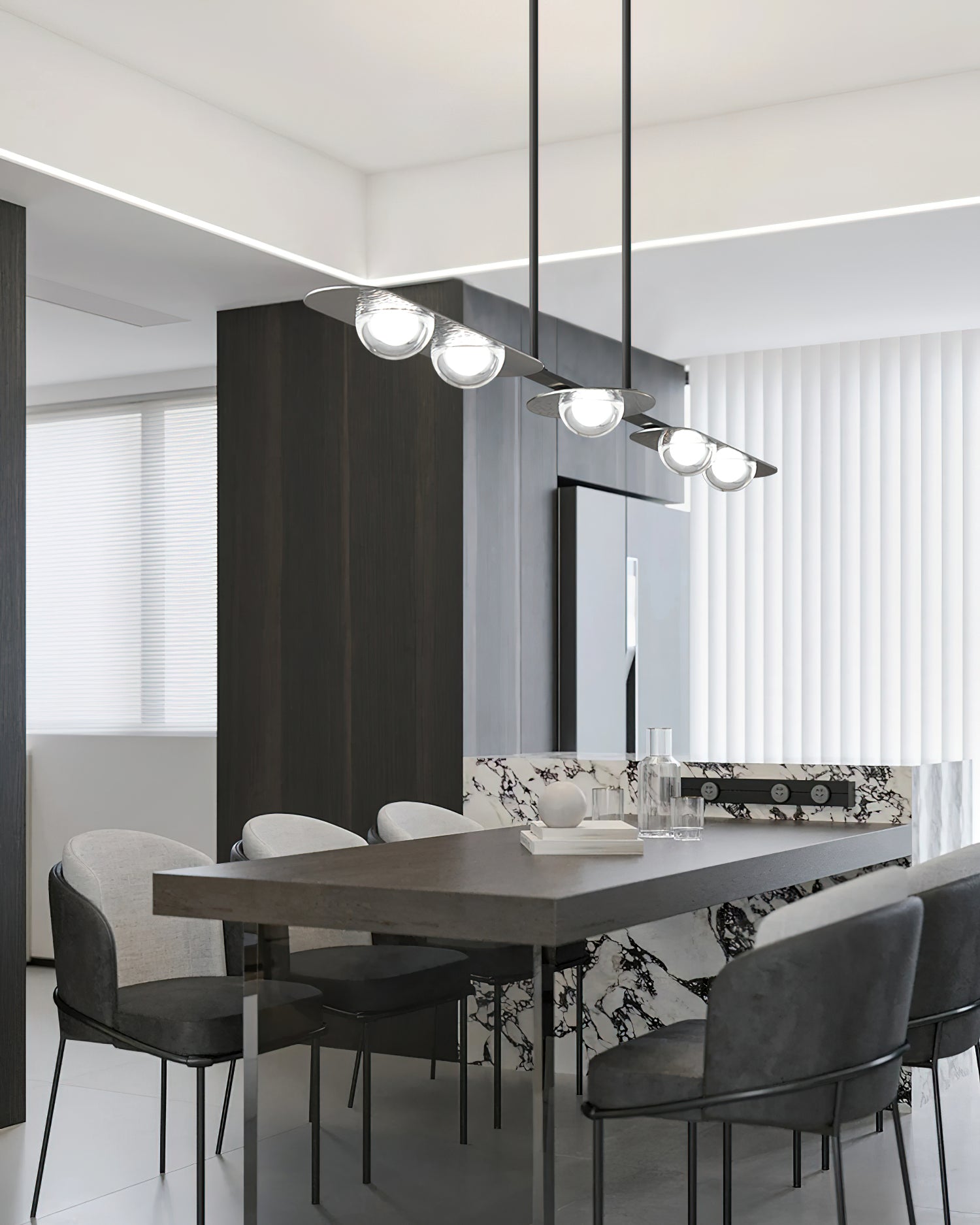 Modern Linear Elegance Pendant Light - Sleek Minimalist Hanging Lamp for Dining Room, Kitchen Island & Living Room Decor