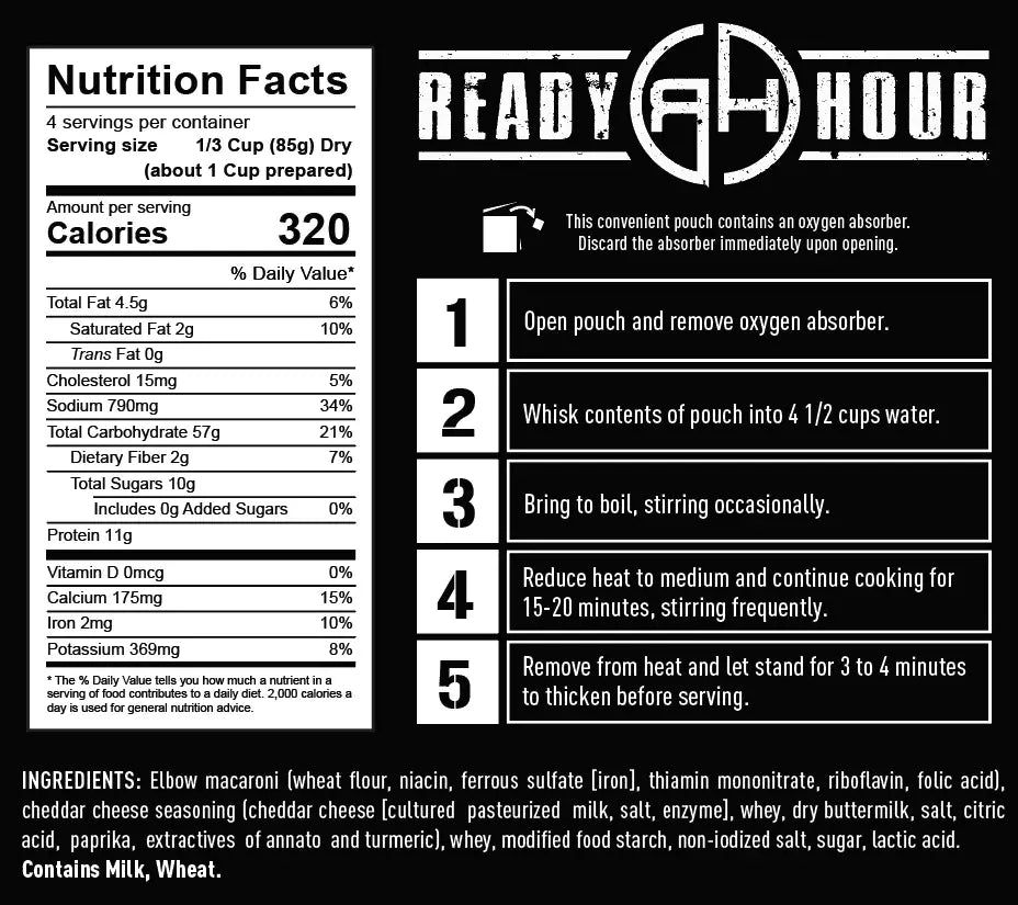 Ready Hour 72-Hour Emergency Food Supply Kit - Long Shelf Life Survival Food for Camping, Hiking & Natural Disasters