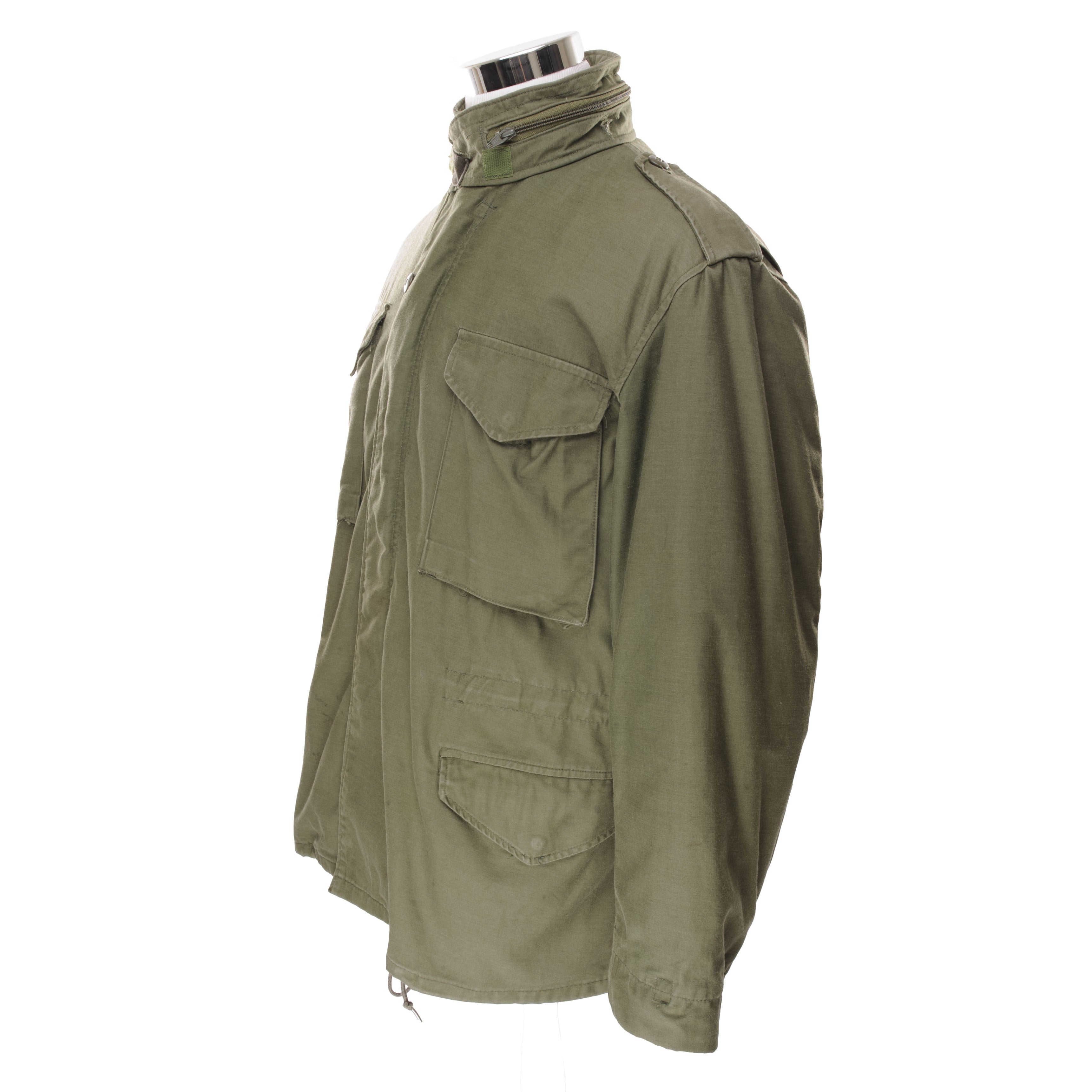 Vintage US Army M-1965 M65 Field Jacket - Medium Regular Size | Military Surplus Olive Green Coat for Outdoor Camping & Hiking