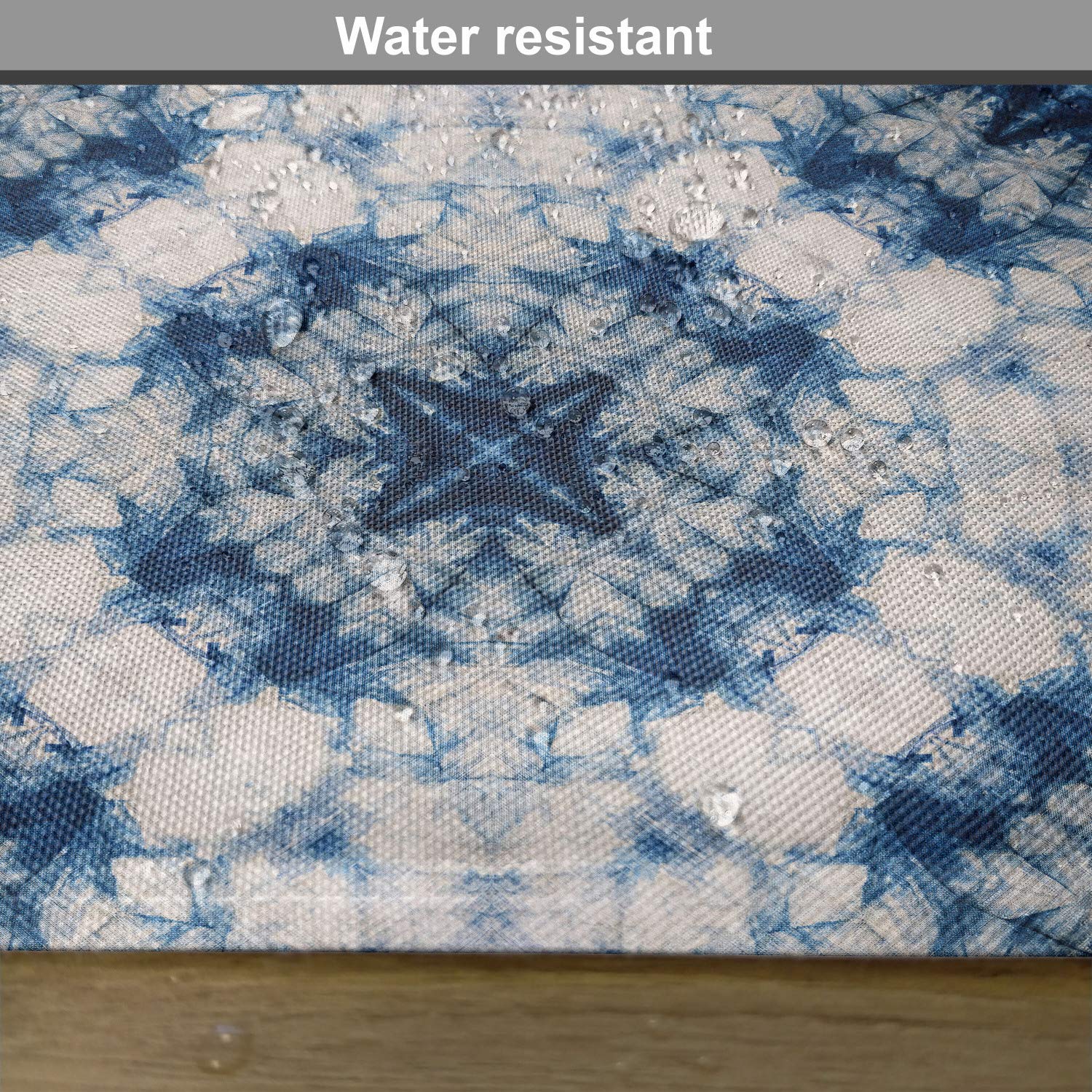 Ambesonne Ethnic Placemats Set of 4 - Tie Dye Print Symmetric Design Washable Fabric Table Mats for Dining Room, Kitchen & Home Decor - Blue Grey Standard Size Place Mats for Everyday Meals & Dinner Parties