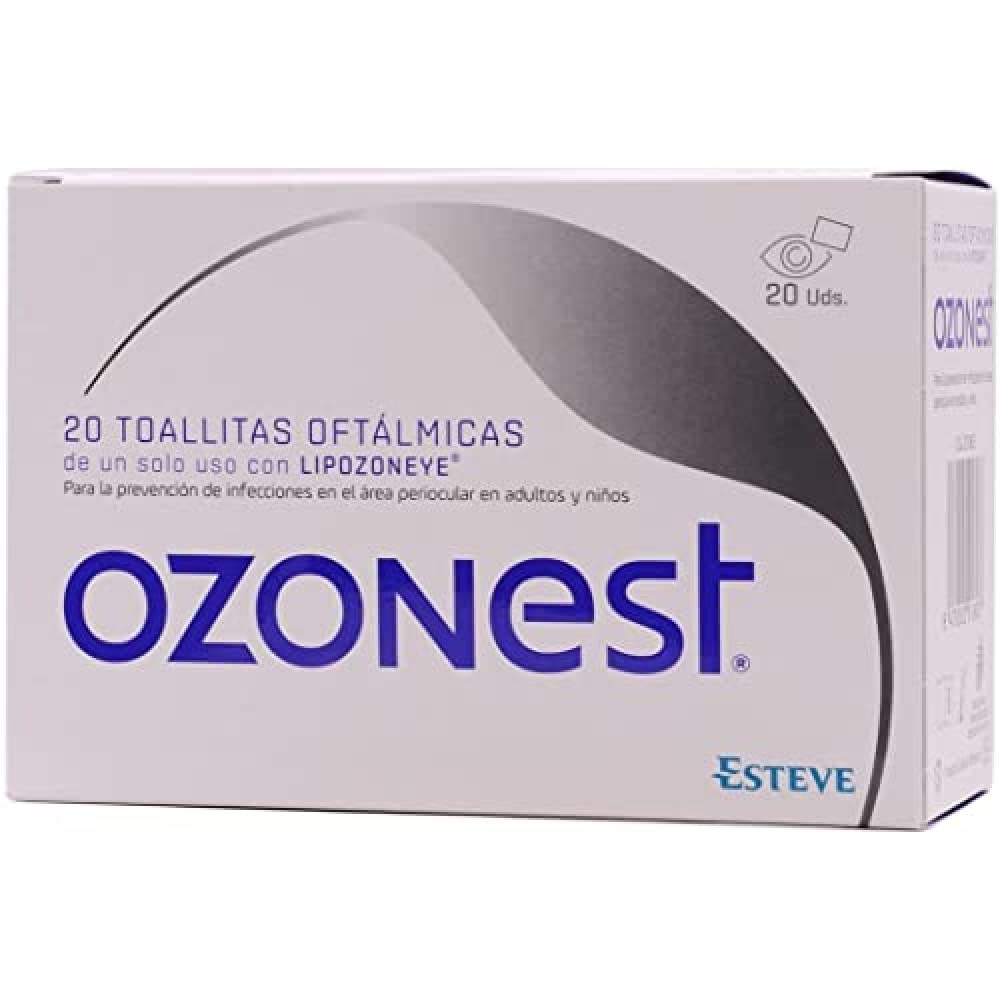 ESTEVE PHARMACEUTICALS Ozonest Sterile Eye Wipes - 20 Count | Gentle Ophthalmic Cleansing for Eye Discharge & Debris | Prevents Eye Infections | Perfect for Dry Eyes, Contact Lens Wearers & Post-Surgery Care
