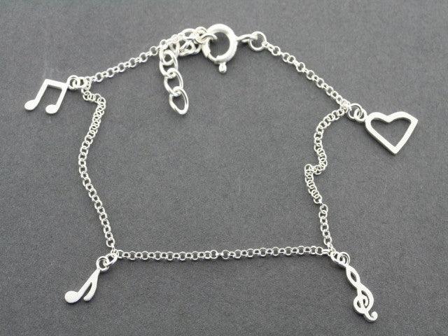 Stylish Sterling Silver Musical Note Bracelet - Perfect Gift for Music Lovers & Fashion Accessory for Concerts