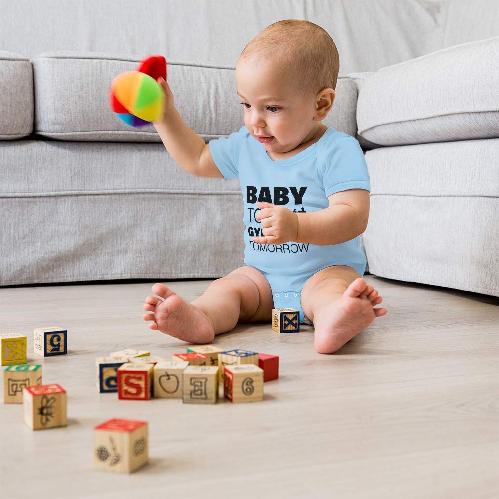 Custom Baby Bodysuit - Funny Cotton Onesie for Boys & Girls - 'Baby Today Gymnast Tomorrow' Design - Perfect for Playtime, Gymnastics Class & Cute Photo Ops