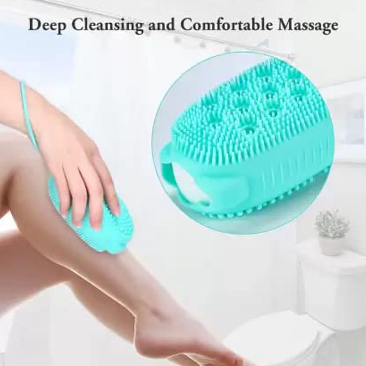 ETONIA Silicone Massage Bath Brush for Hair Scalp & Body - Exfoliating Shower Brush with Soap Dispenser - Bubble Bath & Shampoo Scrubber - Gentle Skin Cleansing & Relaxing Massager for Men & Women (Multicolor, Pack of 1) - Perfect for Spa Days & Deep Hair Cleansing