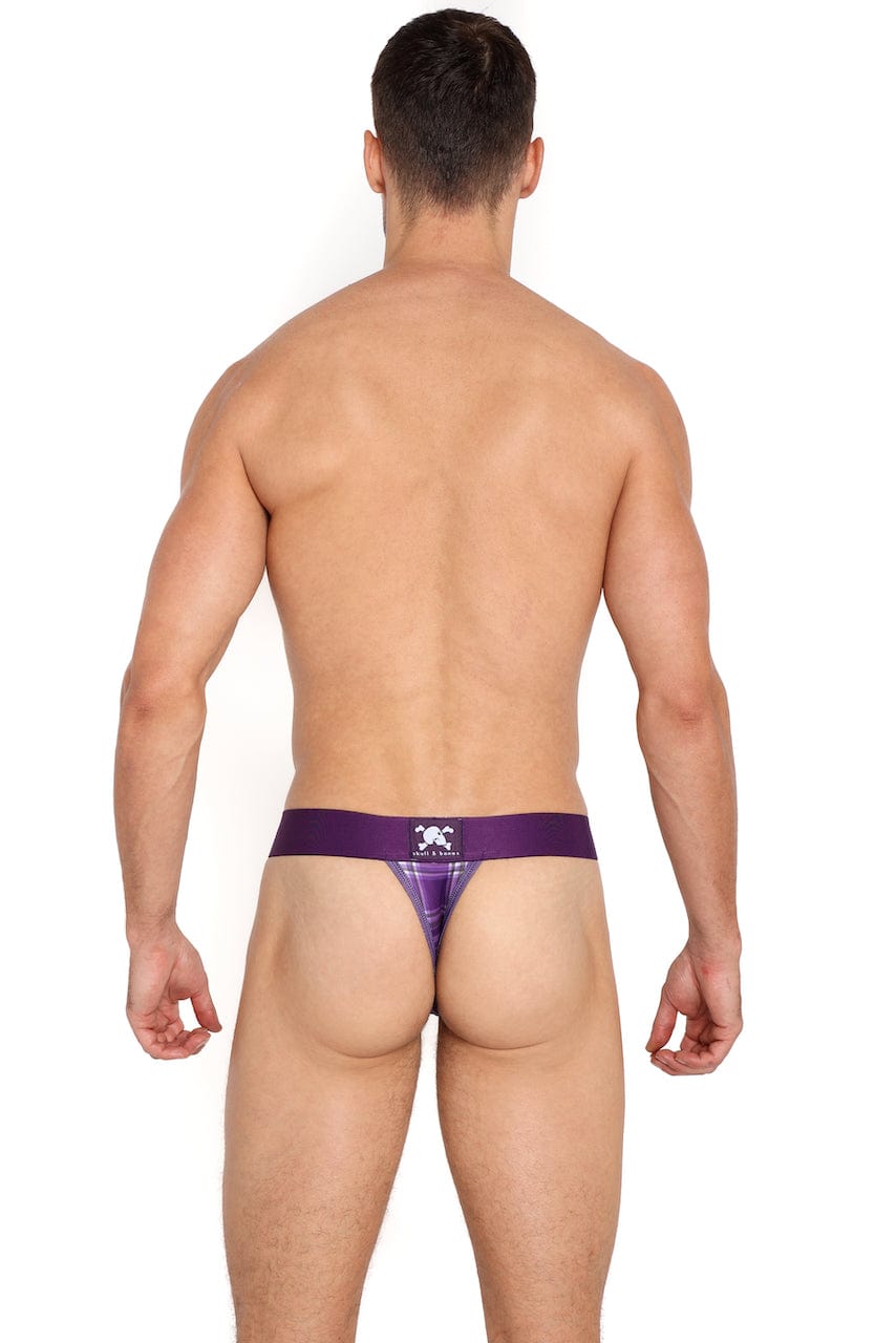 Stylish Purple Tartan Plaid Thong - Comfortable & Sexy Women's Underwear for Everyday Wear or Special Occasions