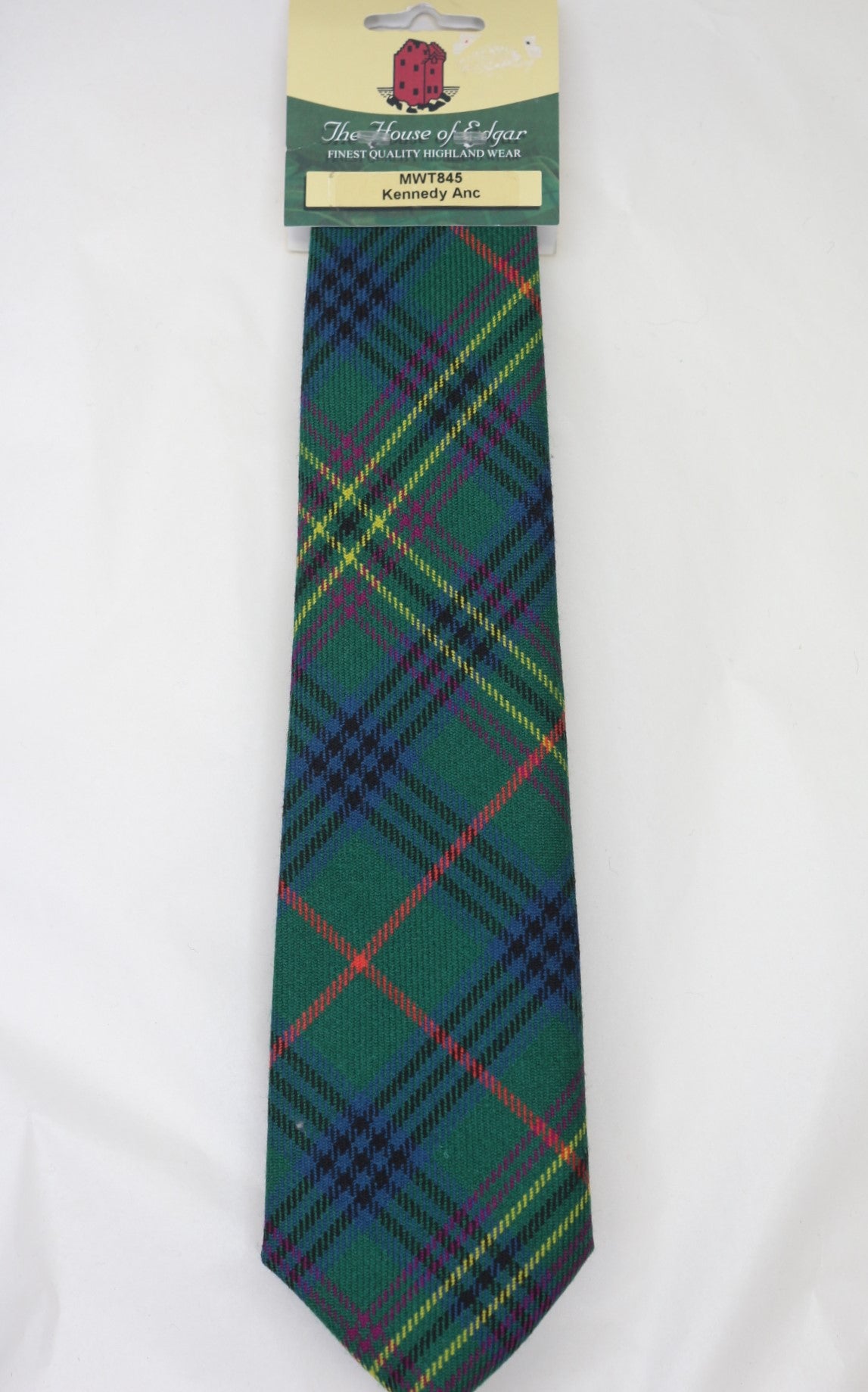 Kennedy Ancient Tartan Tie - Premium Scottish Wool Necktie by House of Edgar Weavers | Perfect for Weddings, Business Meetings & Formal Occasions
