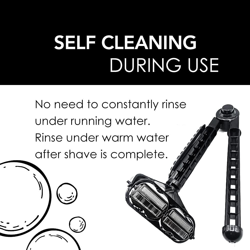 OmniShaver Ergonomic Back Shaving Kit for Men - Painless Hair Removal & Grooming Tool - Ideal for Hard-to-Reach Areas, Back Hair Trimming & Body Grooming at Home or Gym