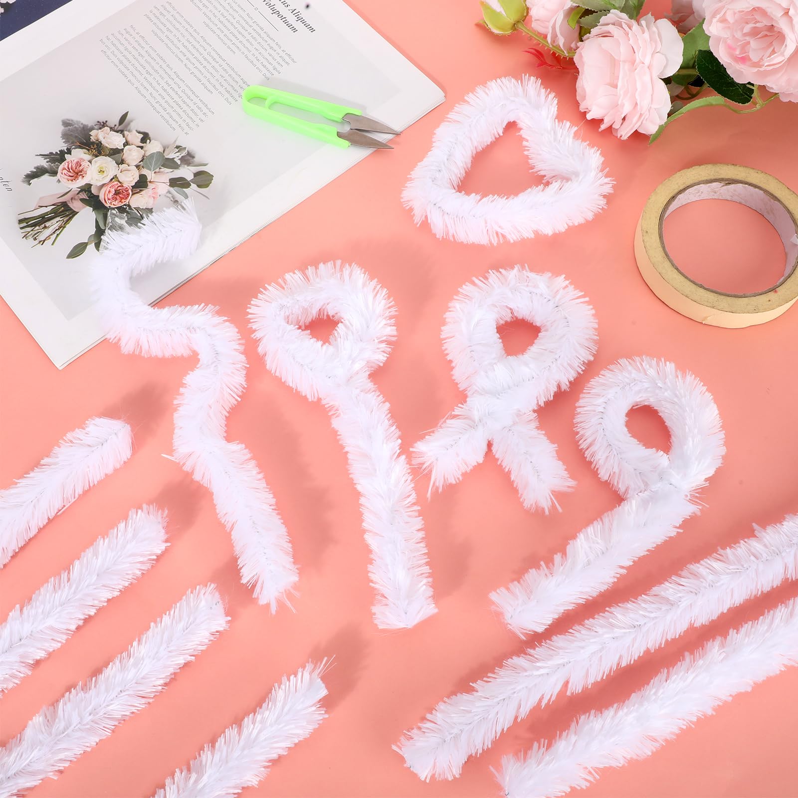 Hotop 30 Pcs Extra Thick Pipe Cleaners - 30mm Jumbo Chenille Stems for DIY Crafts, Art Projects & Home Decor | Beginner-Friendly Craft Supplies (White) - Perfect for Classroom Activities, STEM Projects & Holiday Decorations