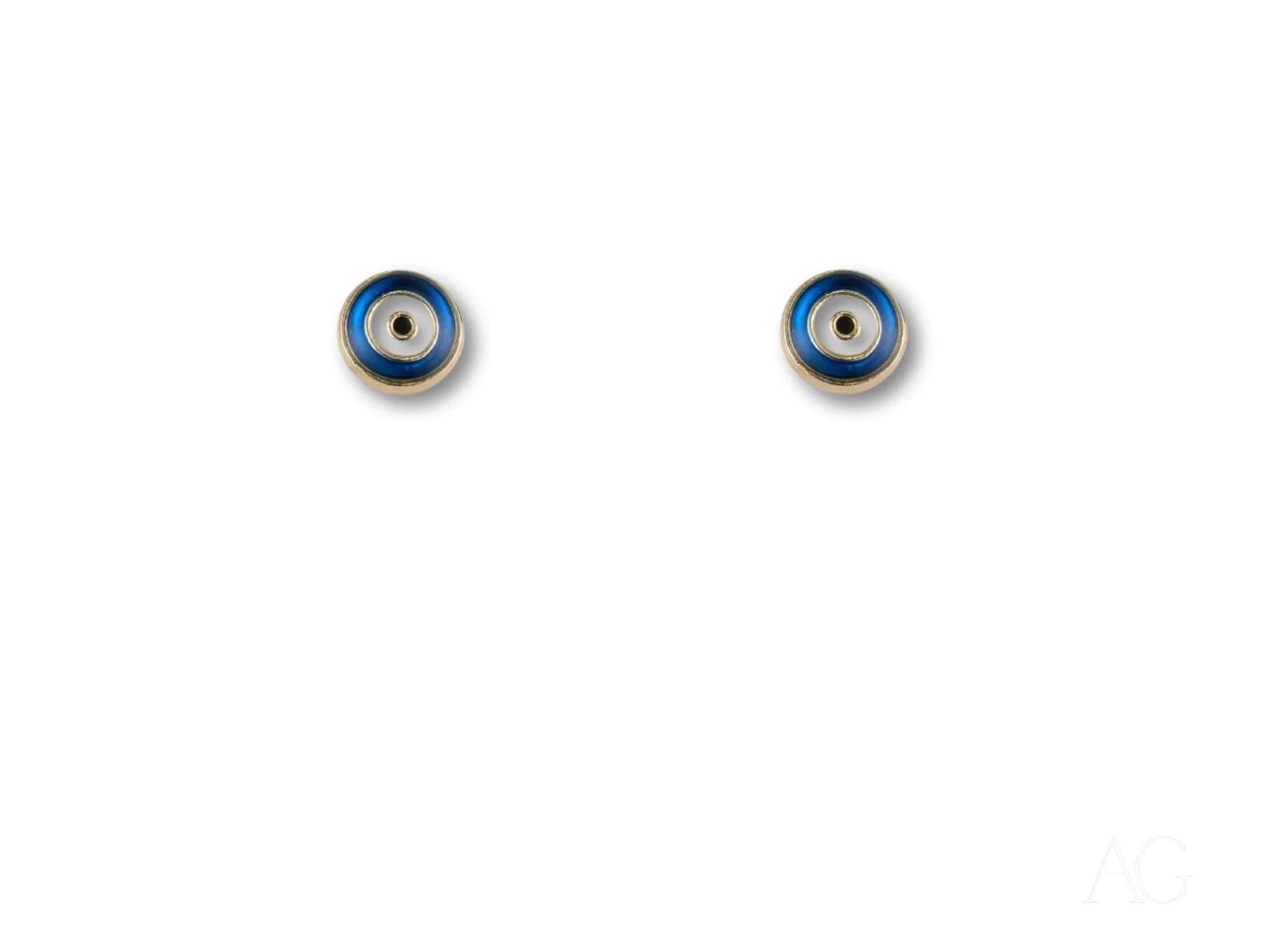 18K Gold Evil Eye Stud Earrings for Women - Mystic Protection Jewelry - Perfect for Daily Wear, Gifts & Spiritual Healing