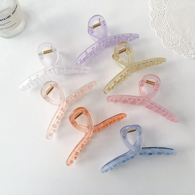 Glamifirsto Clear Hair Claw Clips for Women - Large Banana Hair Clips for Thick Hair, Transparent Solid Color French Design with Strong Hold | Perfect for Updos, Ponytails & Everyday Hairstyles