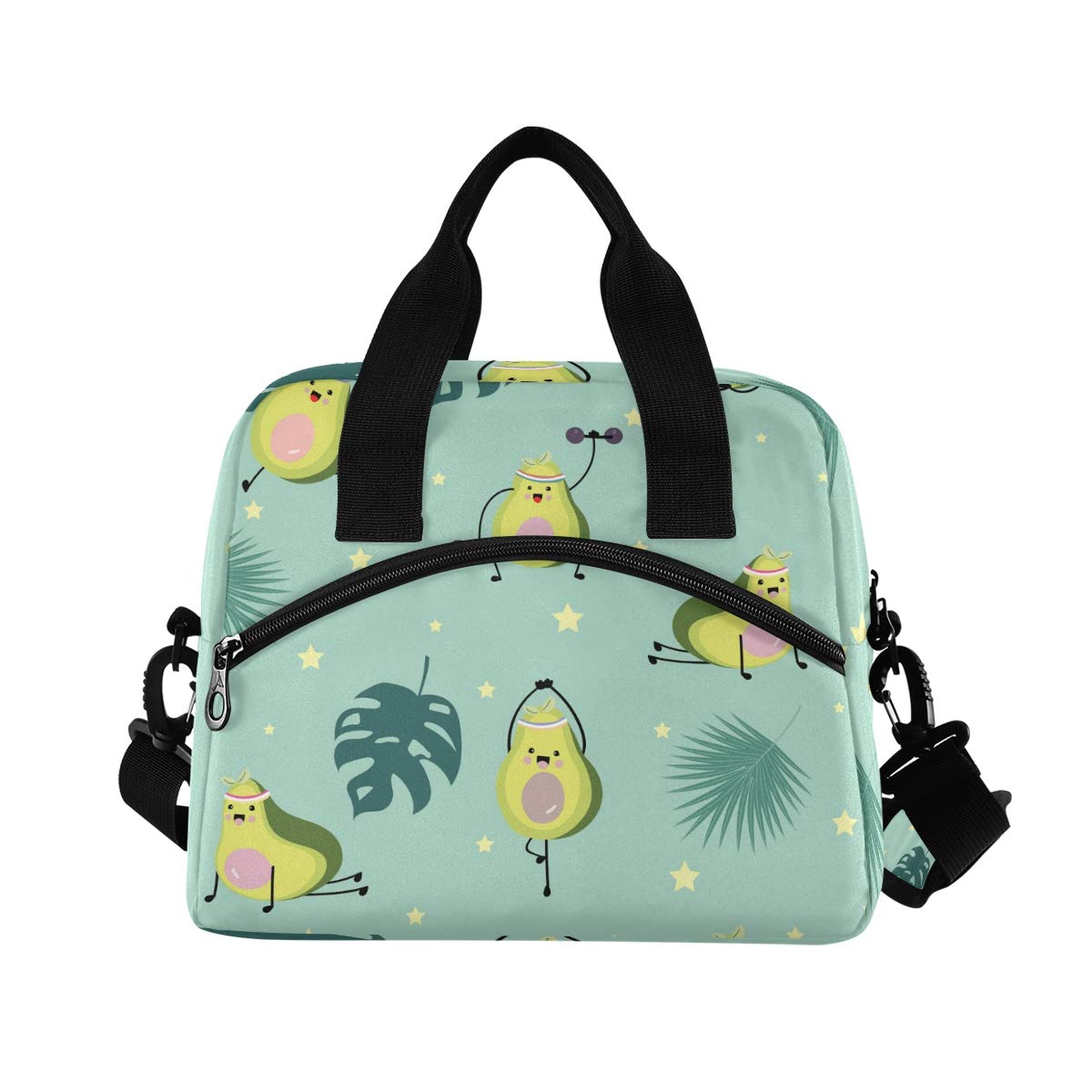 ALAZA Green Avocado Insulated Lunch Bag for Women - Leakproof Crossbody Lunch Tote with Adjustable Shoulder Strap - Perfect Lunch Box Purse & Cooler Bag for Work, School, Nursing & Teaching Professionals - Ideal for Office, Hospital, Classroom & Outdoor Activities