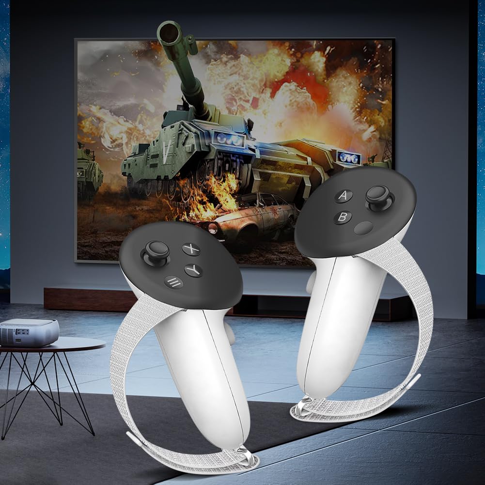 UKETO Adjustable VR Controller Wrist Strap - Anti-Slip, Anti-Drop with Battery Cover for Meta/Oculus Quest 3 - Perfect for Gaming, Fitness & Virtual Reality Experiences
