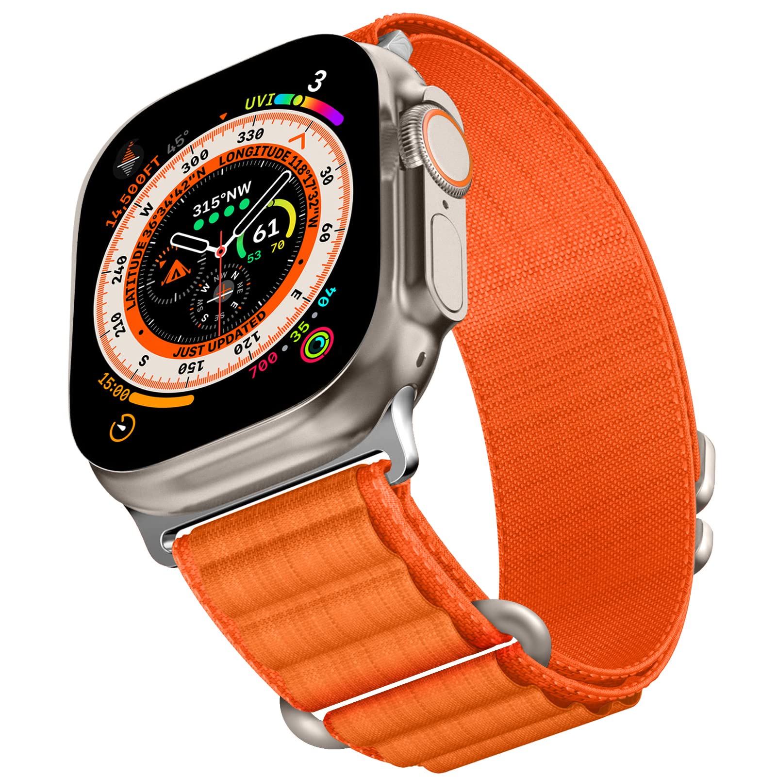 Premium Alpine Loop Nylon Sport Strap for Apple Watch Ultra/Ultra 2 & All Series (38mm-49mm) - Durable G-Hook Bracelet for Men & Women - Perfect for Hiking, Running & Outdoor Activities