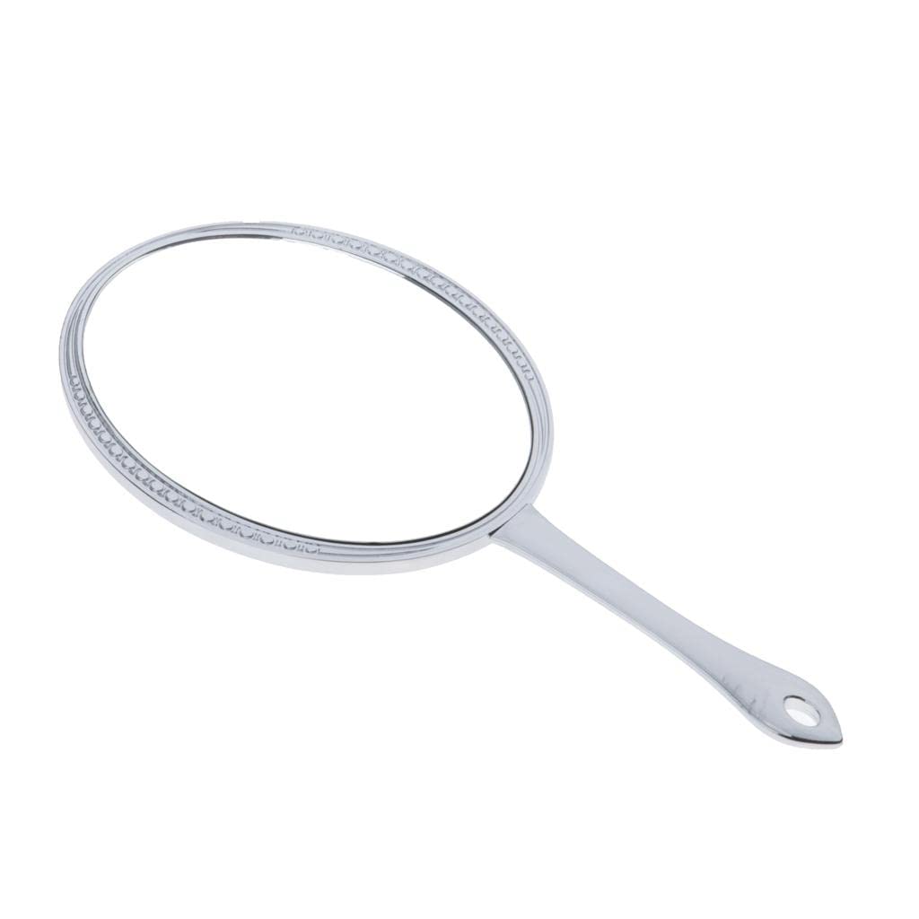 Losa 7-Inch Oval Handheld Makeup Mirror - Portable Travel Cosmetic Mirror with Magnification - Silver | Perfect for Home Vanity, Travel, and Professional Makeup Artists