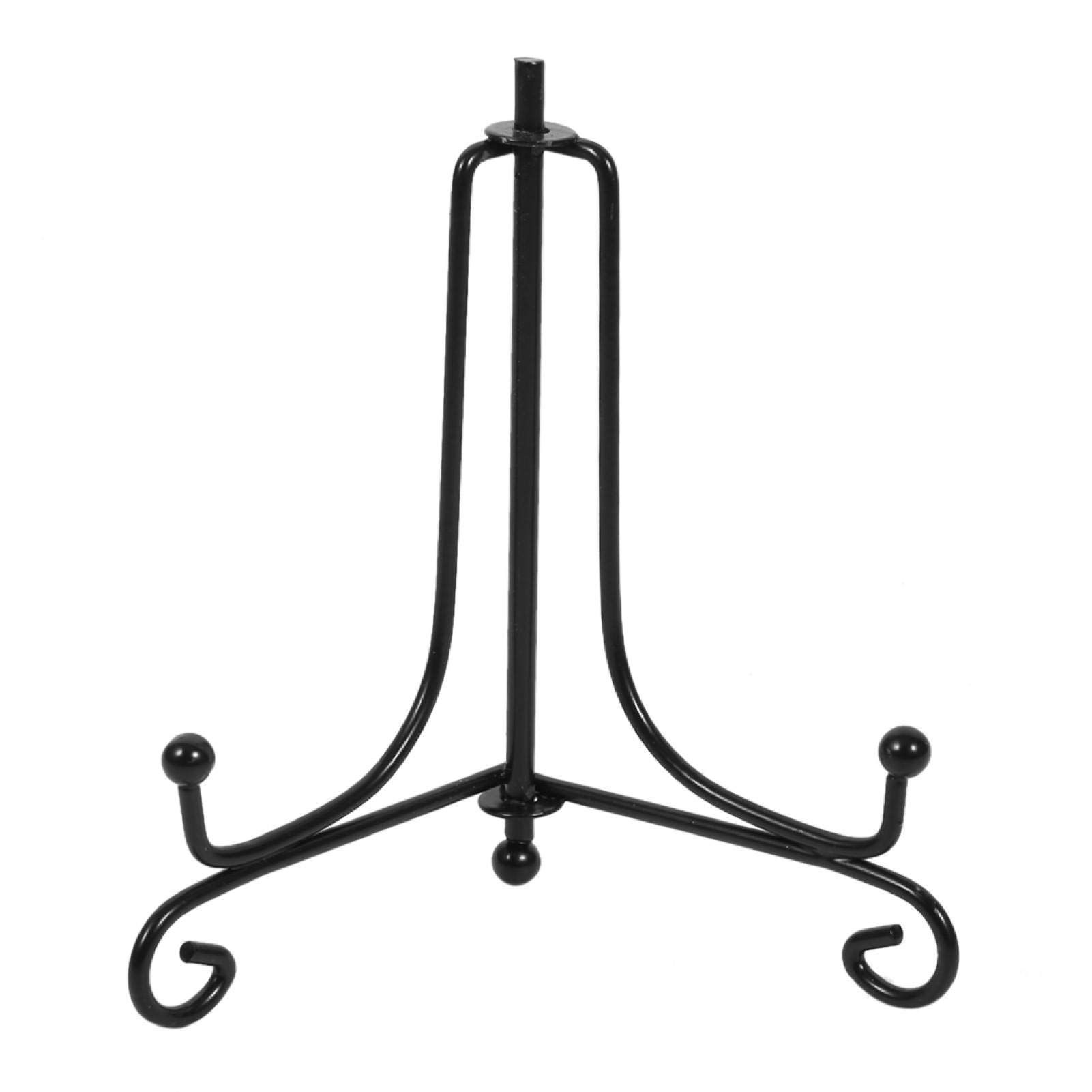 Iron Display Stand - 4 to 12 Inch Adjustable Photo Frame Holder for Pictures, Tablets & Books - Black Metal Easel Plate for Home, Office & Art Gallery Decor (4 Inch)