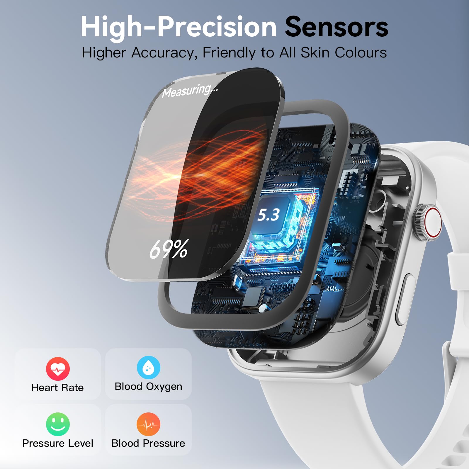 Tensky Smart Watch for Men & Women - 1.99