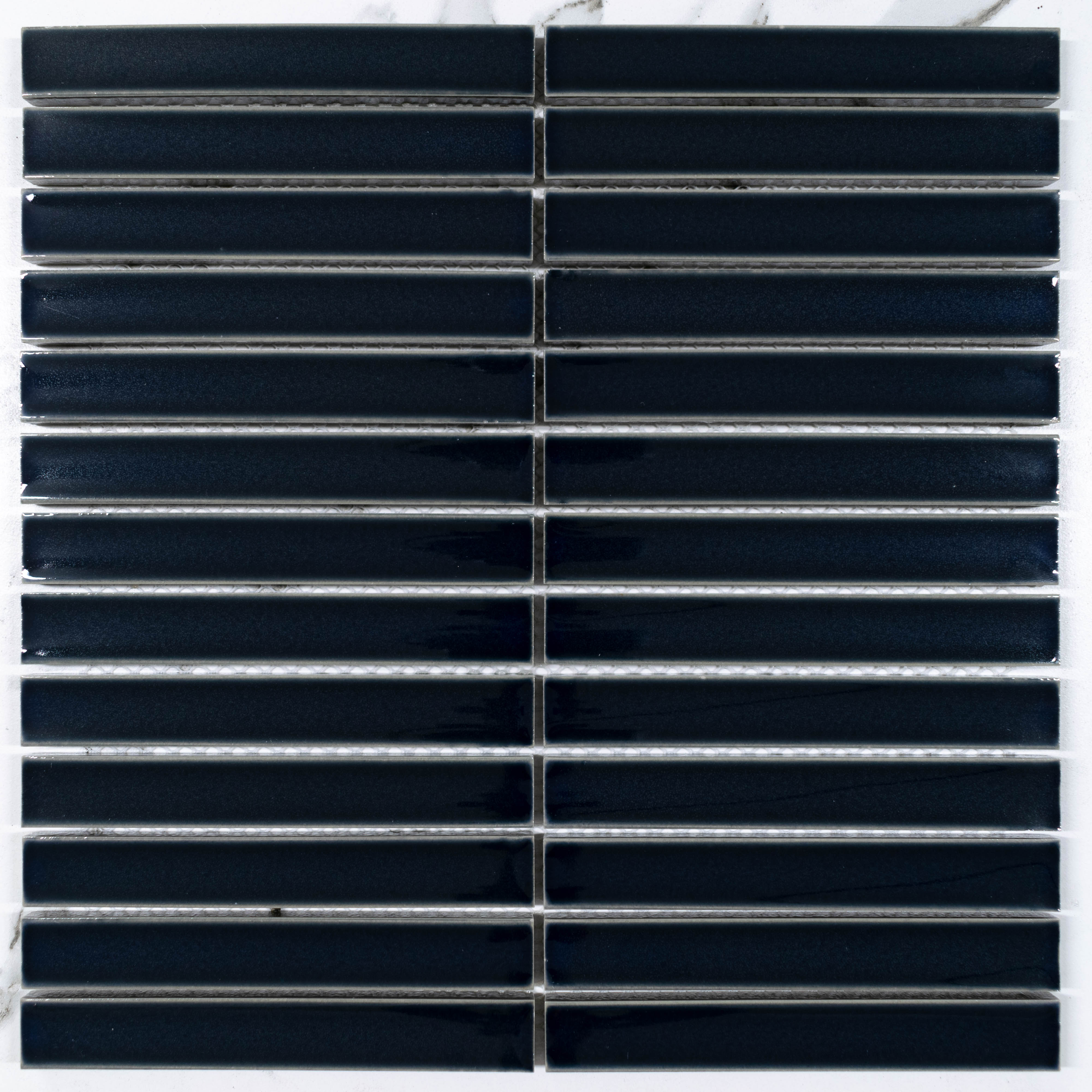 Premium Black Glossy 20x145mm Bamboo Kit Kat Tile - Perfect for Kitchen Backsplash, Bathroom Walls & Modern Interior Design