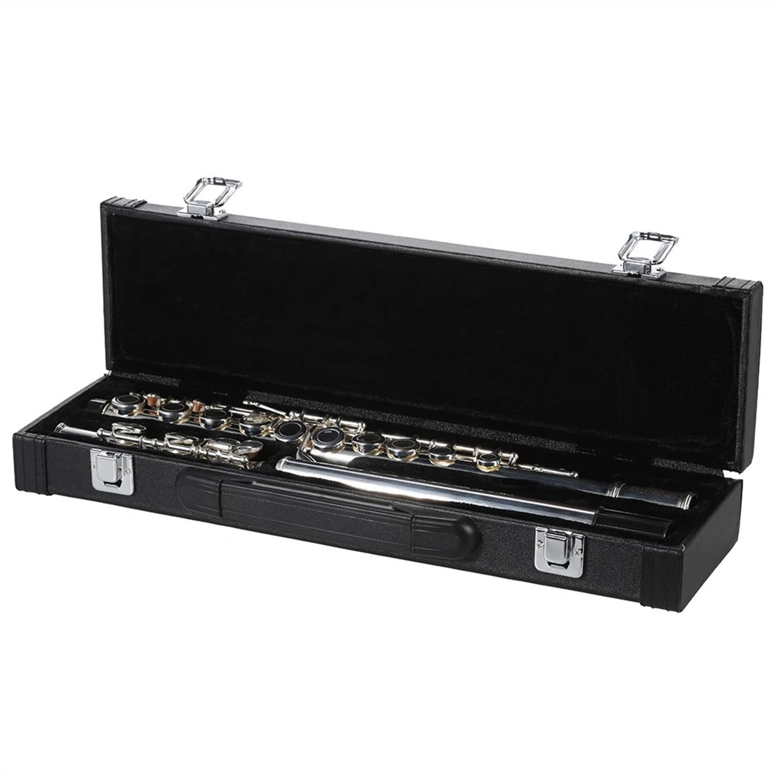 ZUZU Cupronickel Silver Plated 16-Hole C Key Flute with Case & Screwdriver - Professional Beginner Wind Instrument for Students, Band Practice & Home Performance