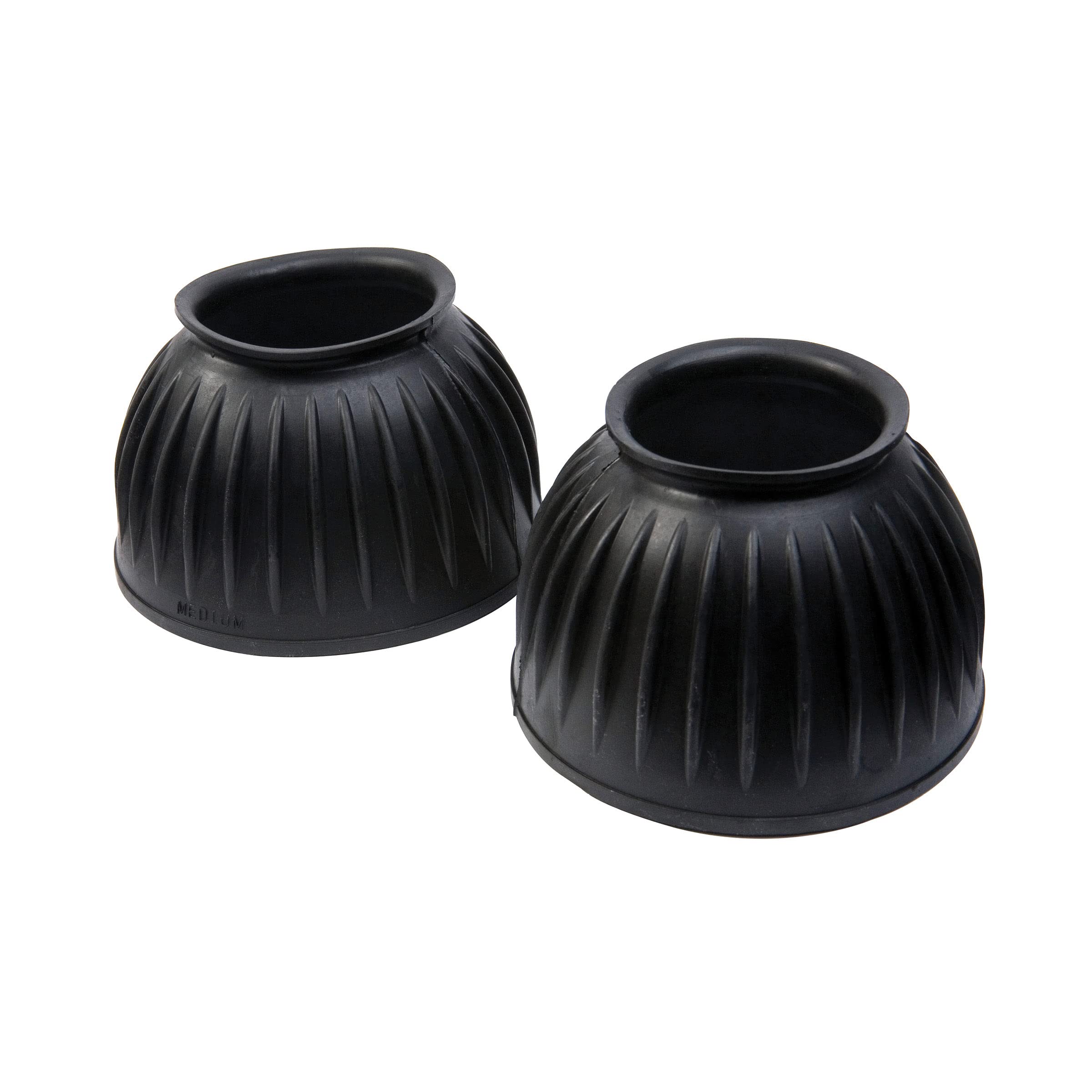 Saxon Pull On Horse Bell Boots for Riding & Training - Black, Cob Size - Protects Hooves During Jumping & Dressage