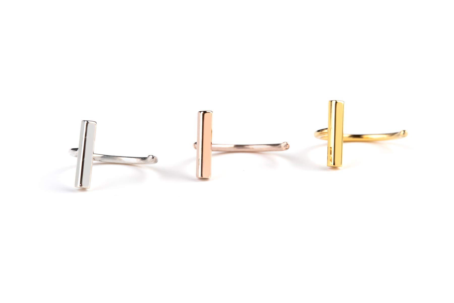 Unique Open Hoop Earrings for Women | Solid Gold 9K, 14K & 18K Bar Earrings | Handmade Gold Hoop Earrings | Best Friend Gift for Her | Perfect for Everyday Wear, Date Nights & Special Occasions
