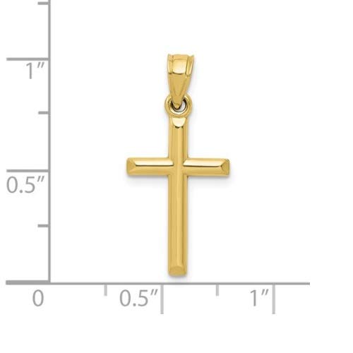 10K Yellow Gold Petite Cross Pendant Necklace for Women - 18 or 20 Inch Real Gold Chain - Amanda Rose Collection - Perfect for Daily Wear, Gifts & Special Occasions