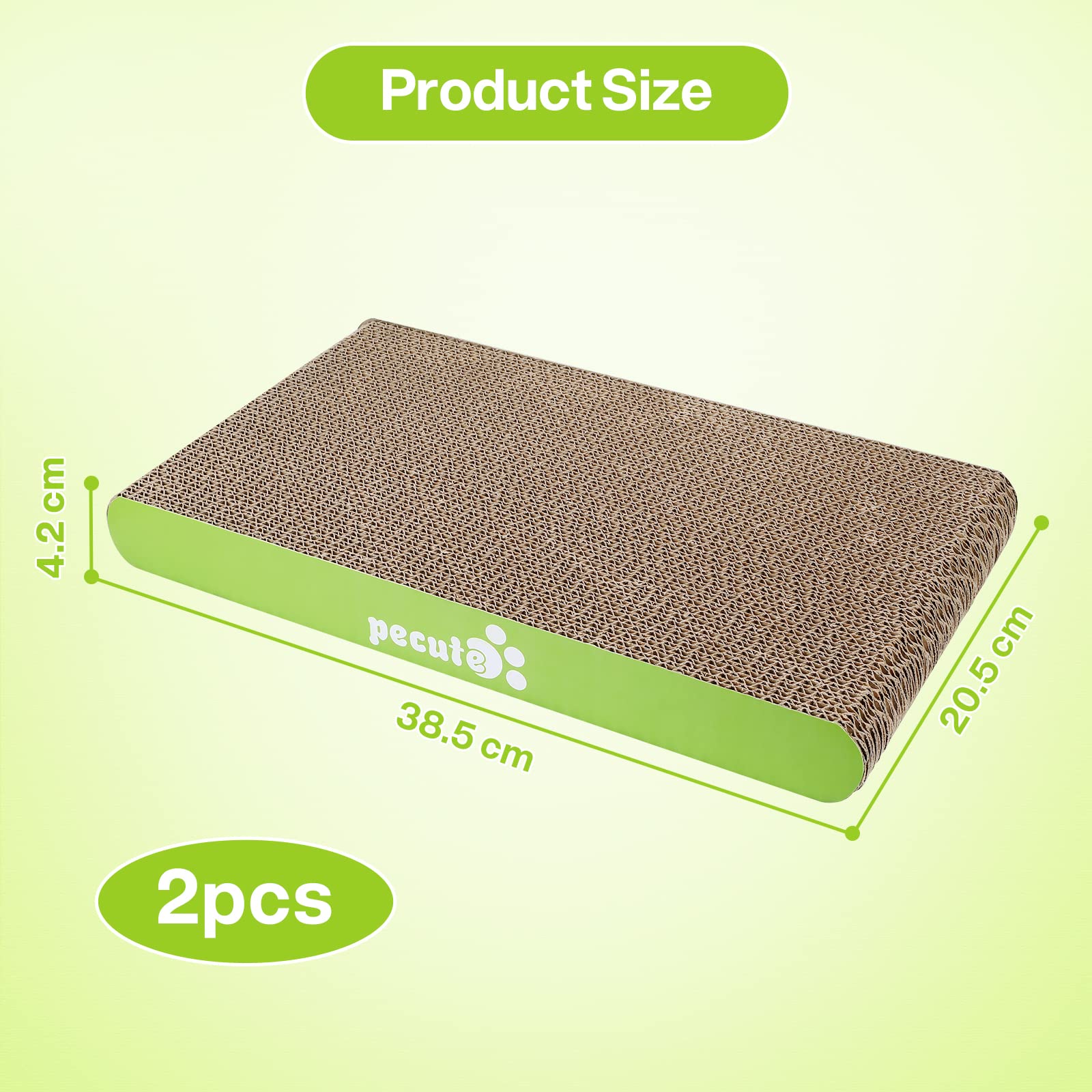 Pecute 2-Pack Cat Scratcher Boards with Catnip - Small & Medium Scratching Pads for Kitties, Durable Cat Lounger for Indoor Cats - Perfect for Sofa Protection & Playtime