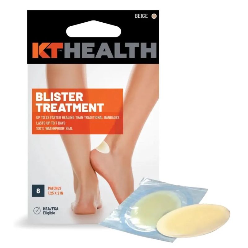 KT Tape Blister Treatment Patch - 8 Pack for Foot & Heel Blisters - Waterproof Cushioning Pads for Running, Hiking & Sports Protection