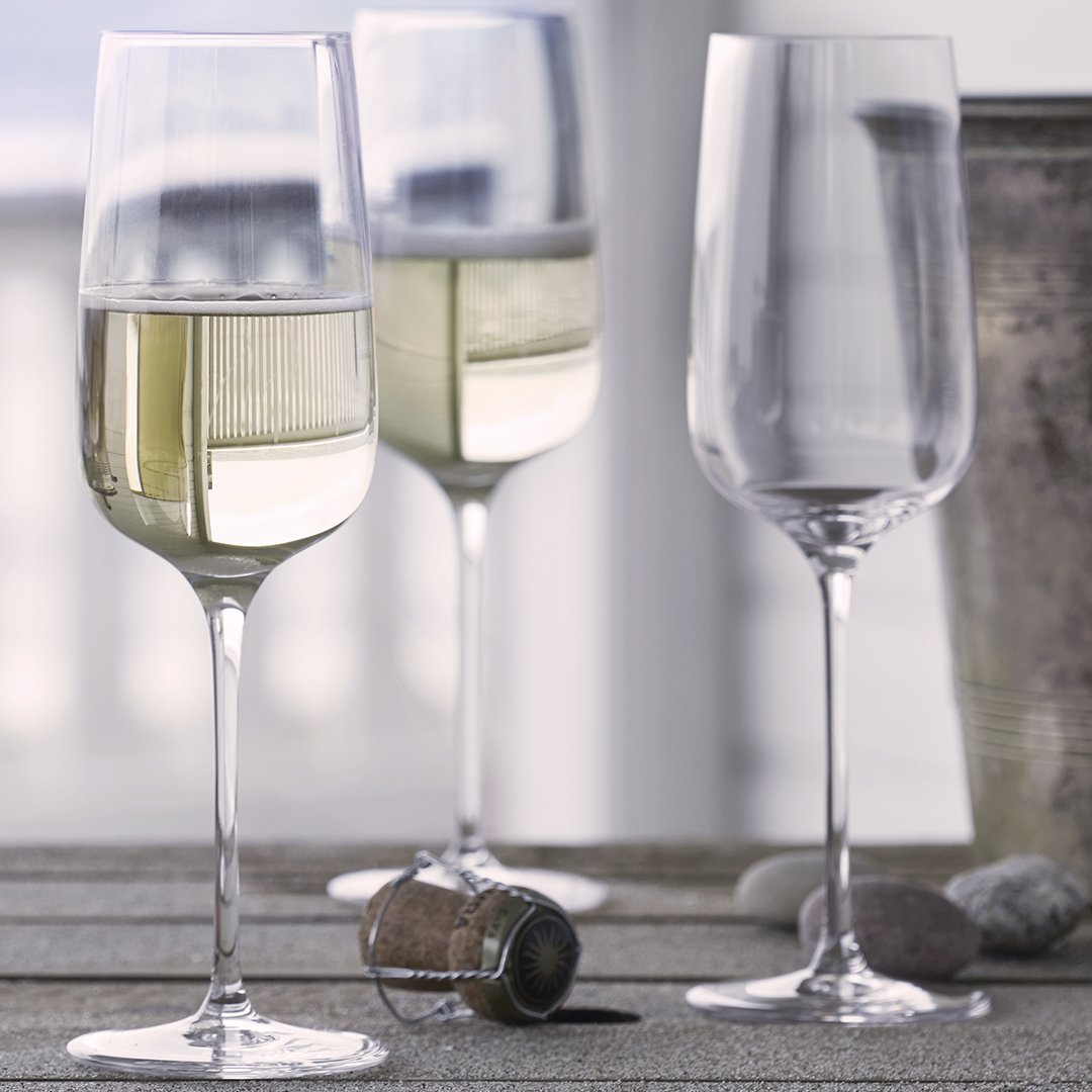 Elegant Champagne Flute Set of 6 - Premium Crystal Glassware for Weddings, Parties & Celebrations