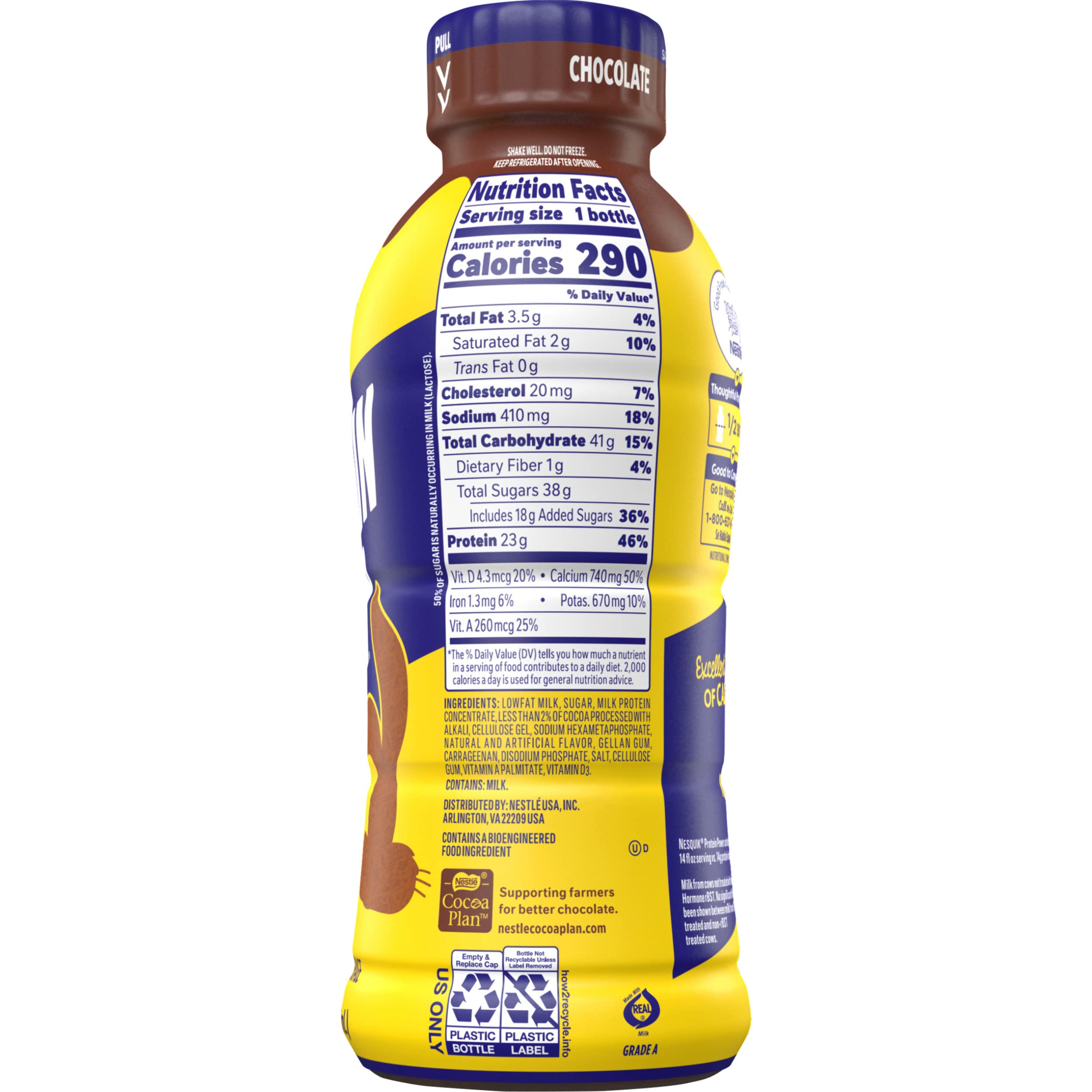 Nesquik Protein Power Chocolate Protein Milk Drink - Ready to Drink Protein Shake for Muscle Recovery & Energy Boost | Post-Workout, Breakfast & On-the-Go Nutrition
