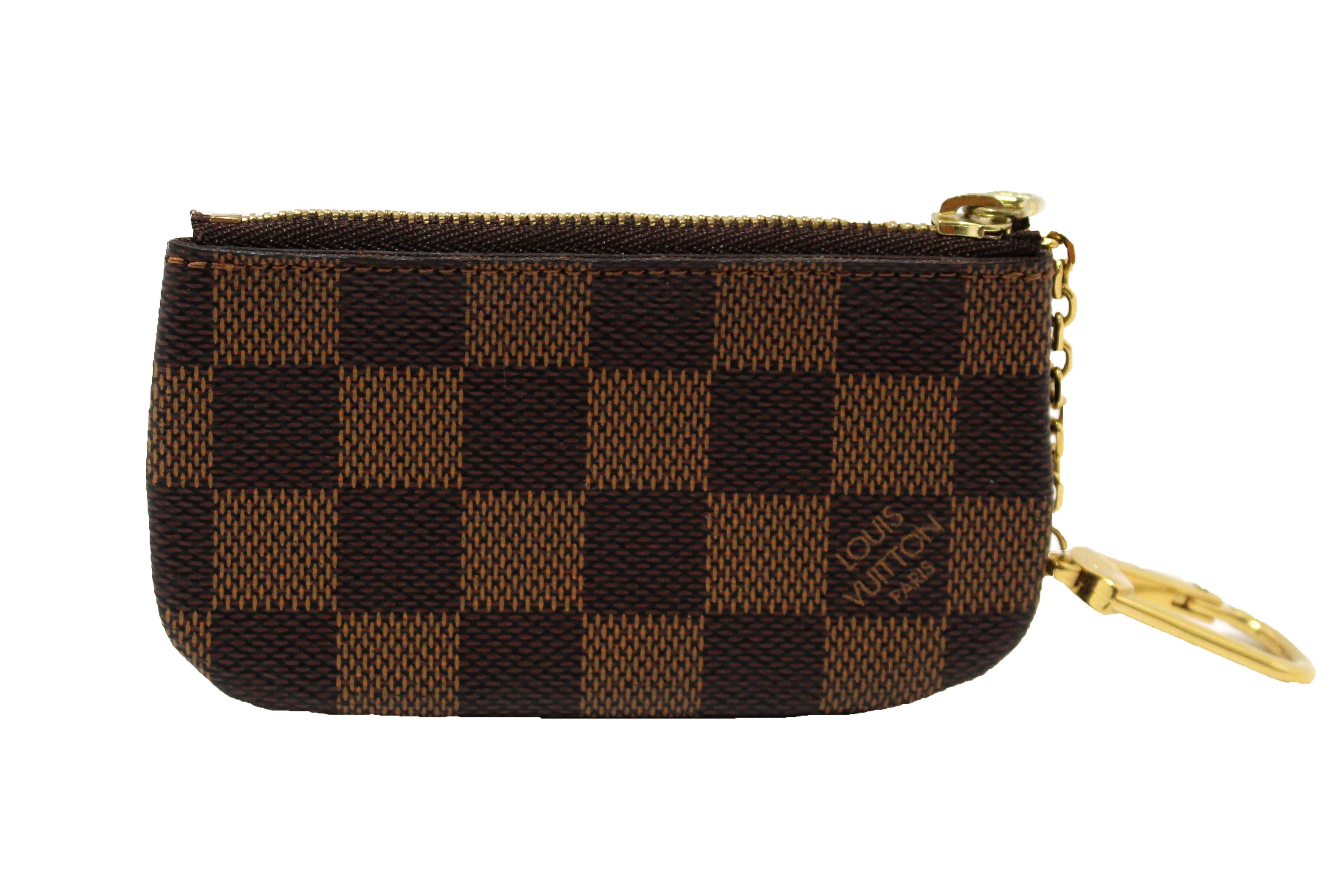 Authentic Louis Vuitton Damier Ebene Canvas Key Pouch - Compact Wallet for Keys & Cards - Perfect for Travel, Everyday Use & Gift Giving