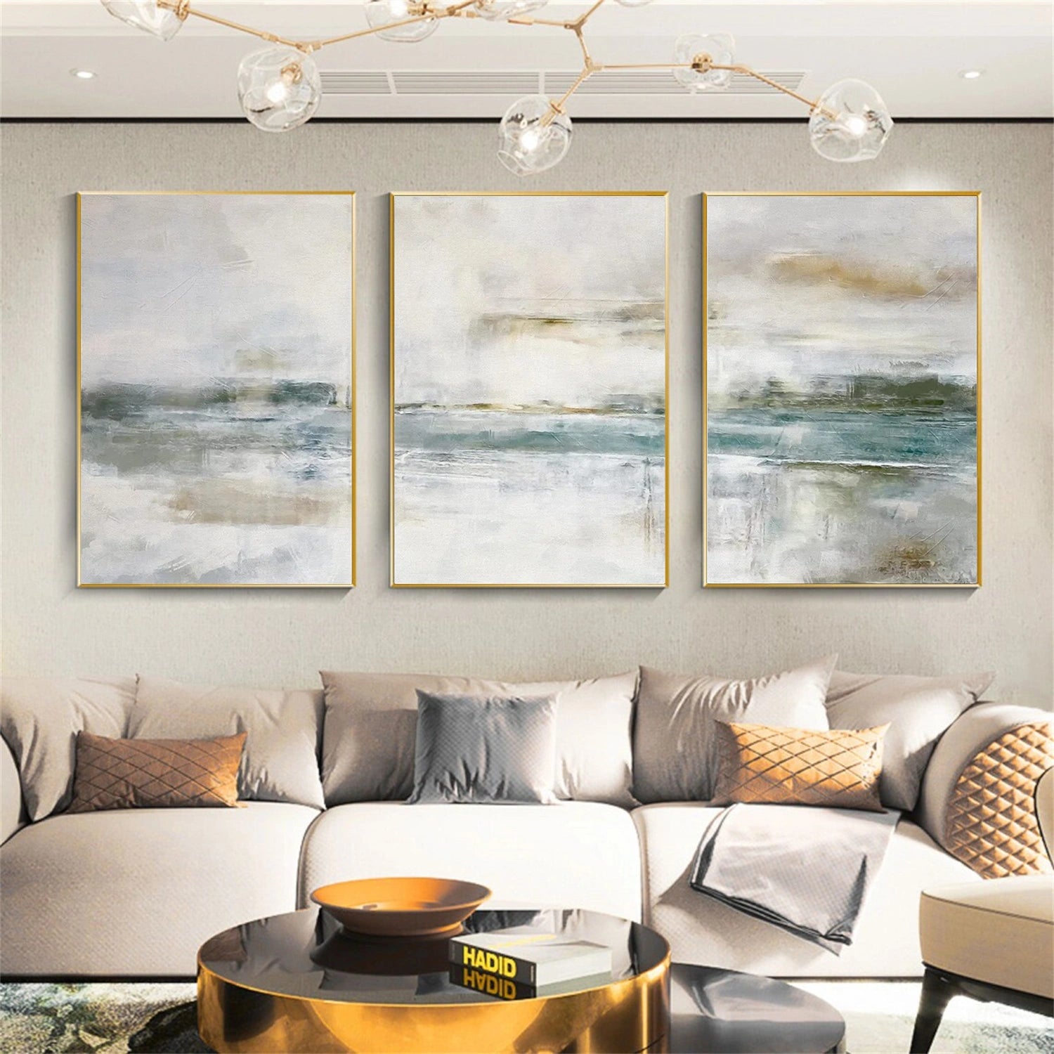 Abstract Tranquility Set of 3 Wall Art Paintings - Modern Minimalist Canvas Prints for Living Room, Bedroom & Office Decor #WS295