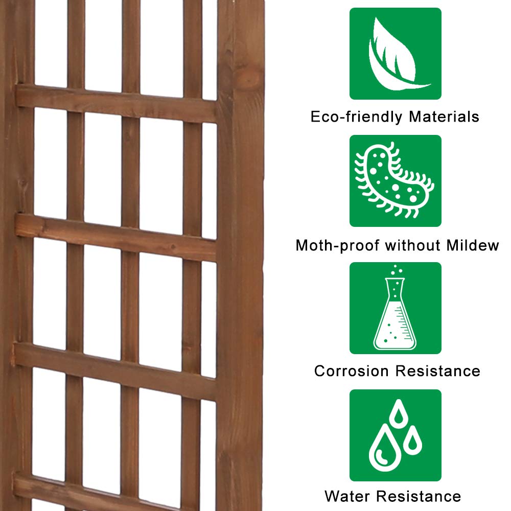 84 Inch Wood Garden Arbor - Sturdy Wedding Arch & Pergola for Climbing Plants, Roses & Vines | Perfect for Outdoor Weddings, Patio Decor & Greenhouse Trellis | Elegant Garden Party & Bridal Decoration