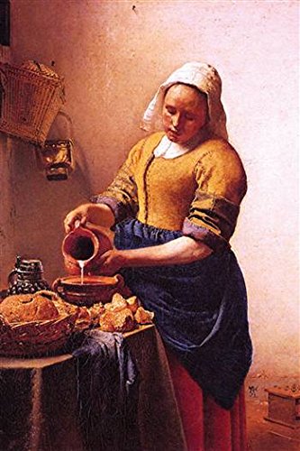 Vermeer's Milk Maid Peel & Stick Wall Decal - 8x12 Inch Removable Wall Art Sticker for Home Decor, Nursery, Living Room & Office