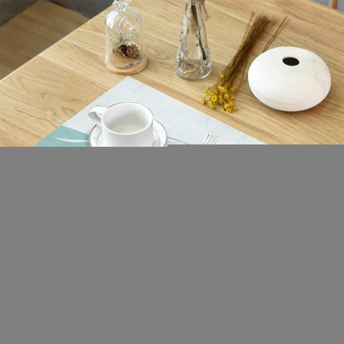 Heat-Resistant Non-Slip Placemats Set of 6 - Washable Cotton Linen Table Mats for Dining Table Decor, Kitchen & Party Use - Cute Animal Seal Design for Home, Banquet and Daily Meals