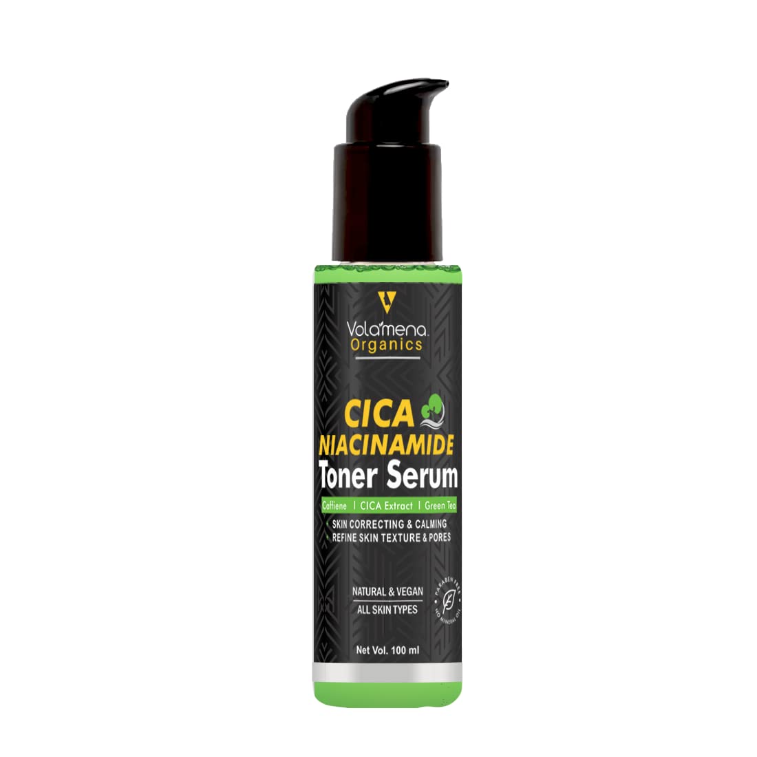 **Volamena CICA & Caffeine Face Toner Serum – Fades Blemishes, Minimizes Pores, Deep Cleansing for All Skin Types – 100ml – Perfect for Daily Skincare & Acne-Prone Skin**