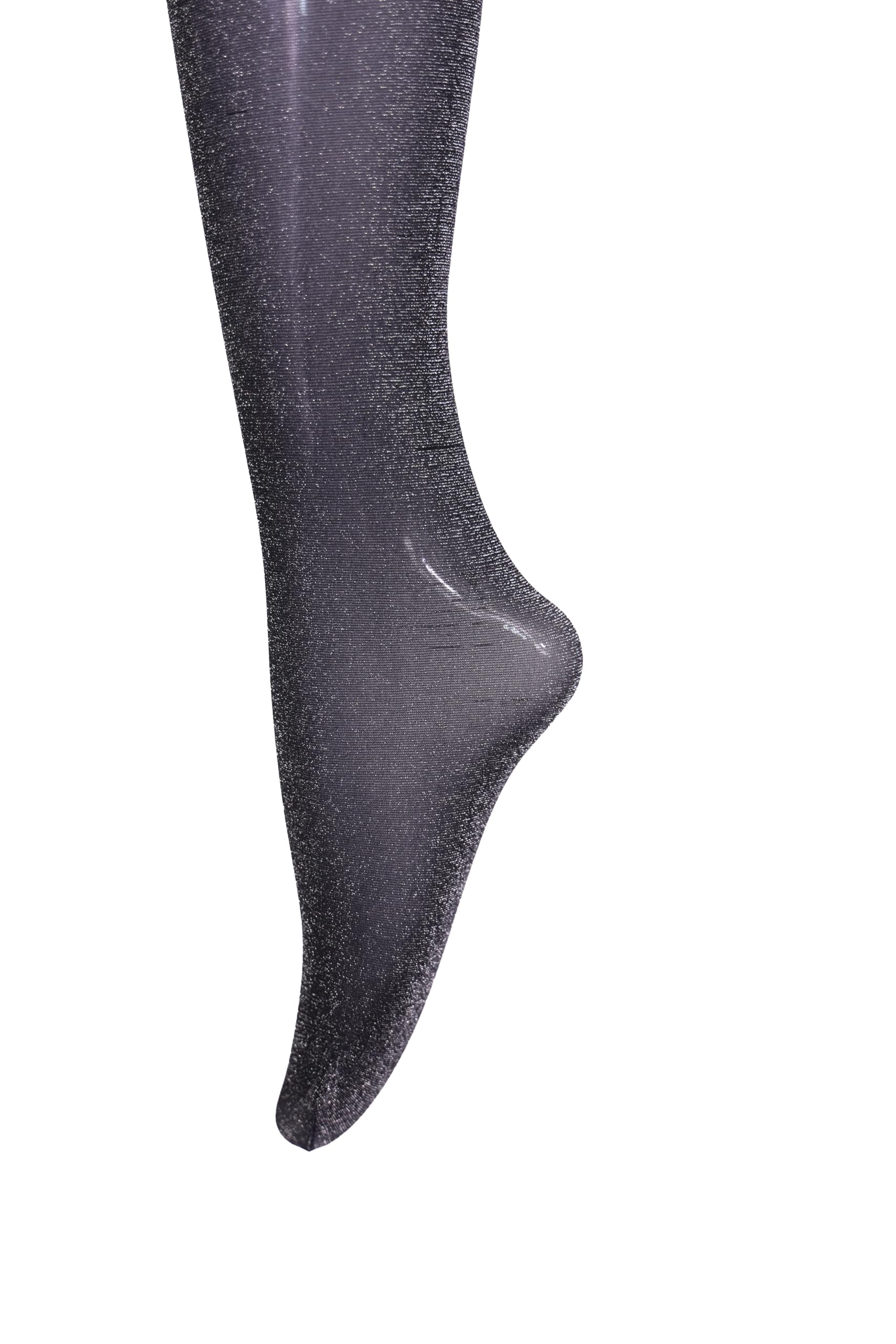 Black Glitter Tights for Women - High Waist Sparkle Pantyhose, Sexy Orange Shimmer Stockings (1 Pair) - Perfect for Christmas Parties & Holiday Outfits