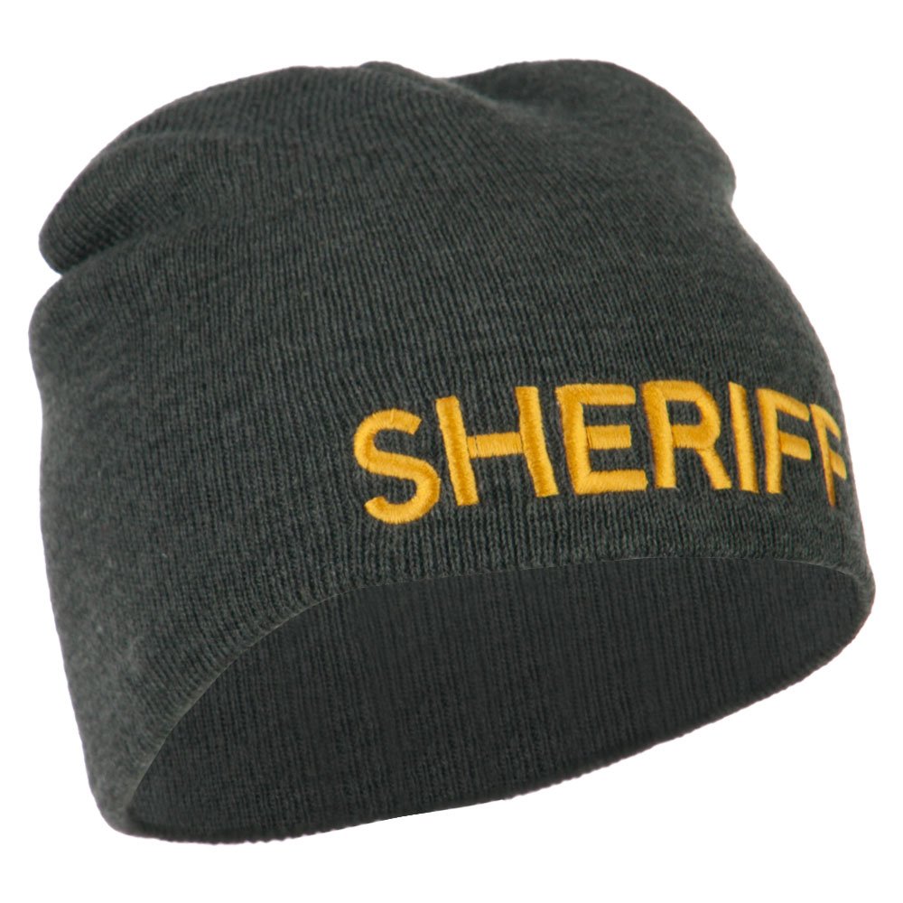 Sheriff Military Embroidered Beanie Hat - Tactical Winter Skull Cap for Outdoor Activities, Hunting & Law Enforcement - e4Hats.com