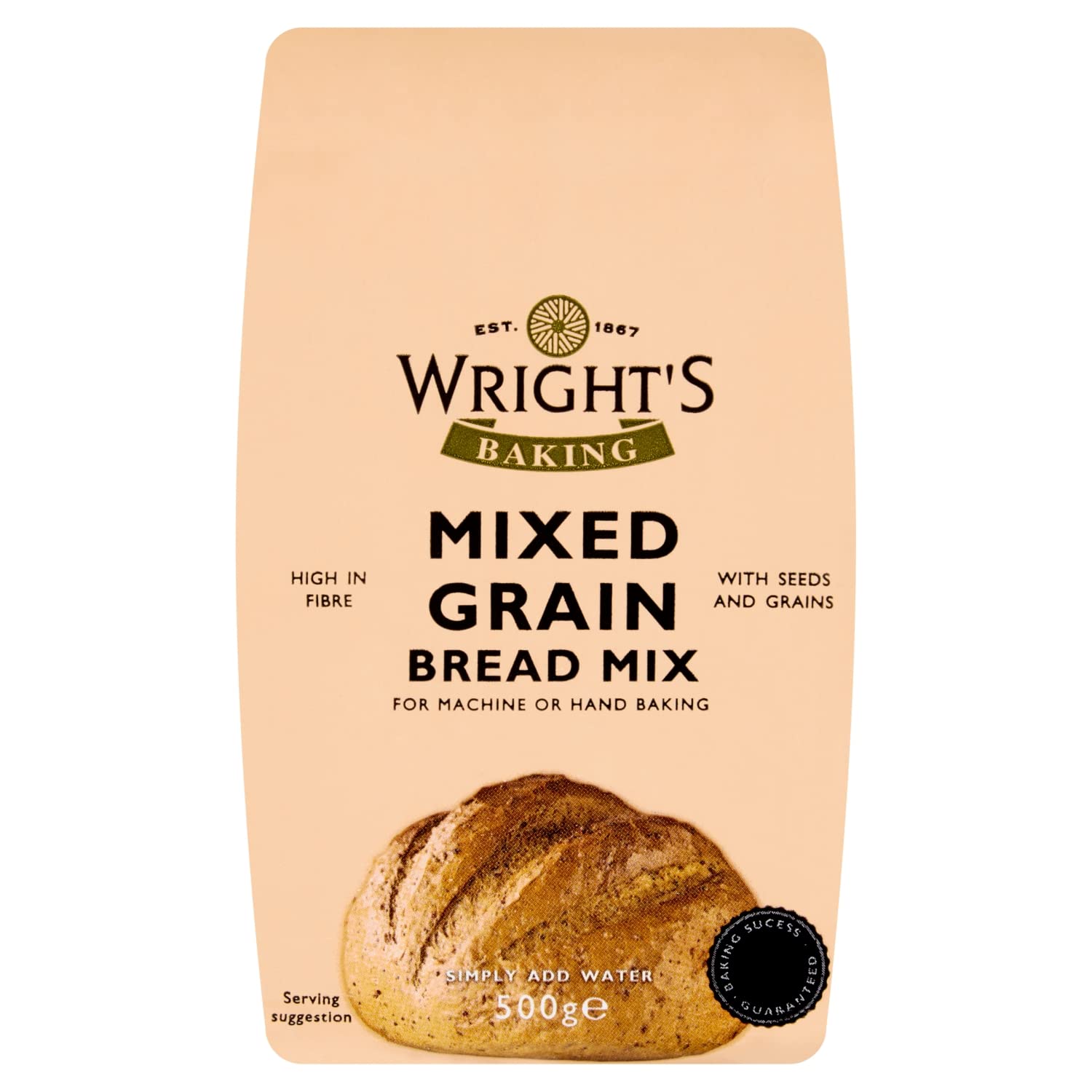 Wright's Mixed Grain Bread Mix (500g) - Healthy Whole Grain Bread Mix for Baking at Home - Perfect for Sandwiches, Toast & Breakfast