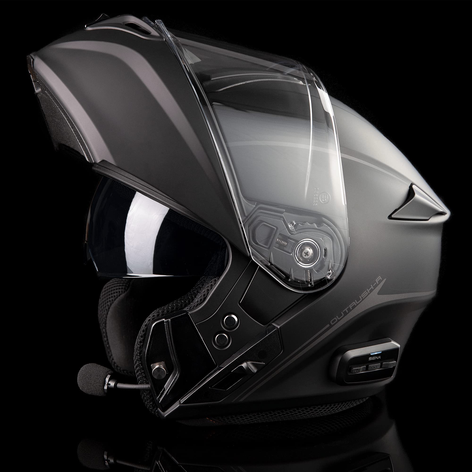 Sena Outrush Bluetooth Modular Motorcycle Helmet with Intercom System - DOT Approved - Wireless Communication for Riders - Perfect for Touring, Commuting & Group Rides