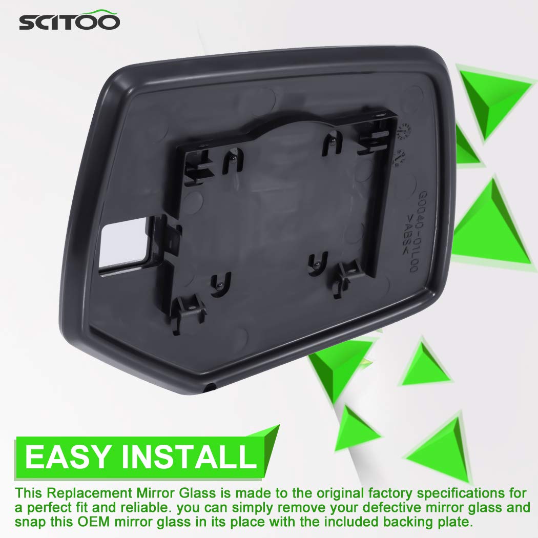 SCITOO Driver Side View Mirror Replacement for Ford Escape 2008-2012 - Chrome Glass Door Mirror - Perfect for Night Driving and Enhanced Safety