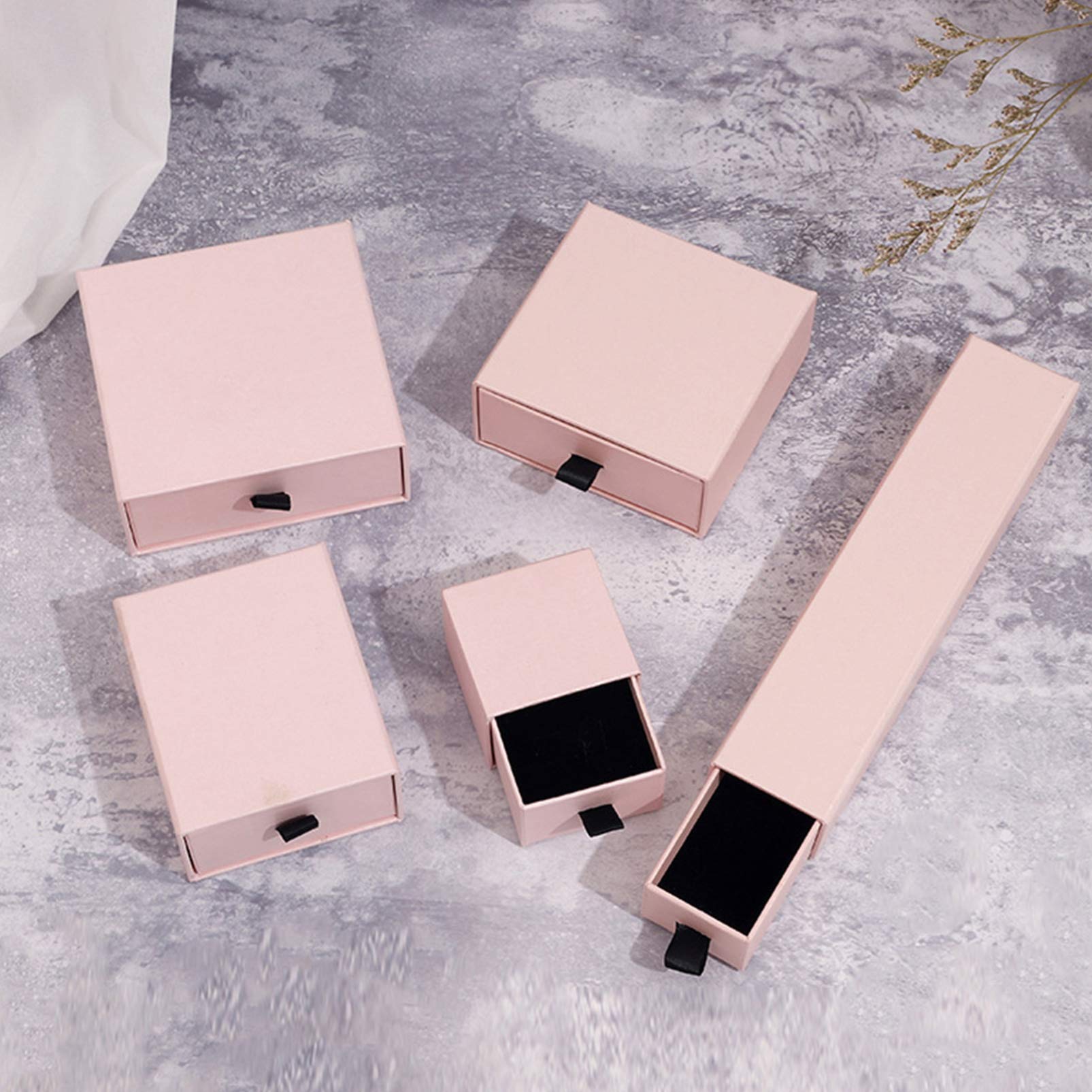 DOITOOL 5-Piece Kraft Jewelry Storage Box Set - Earring Holder, Ring Case, Trinket Tray & Wedding Jewelry Organizer | Perfect for Travel, Bridal Shower Gifts & Vanity Organization
