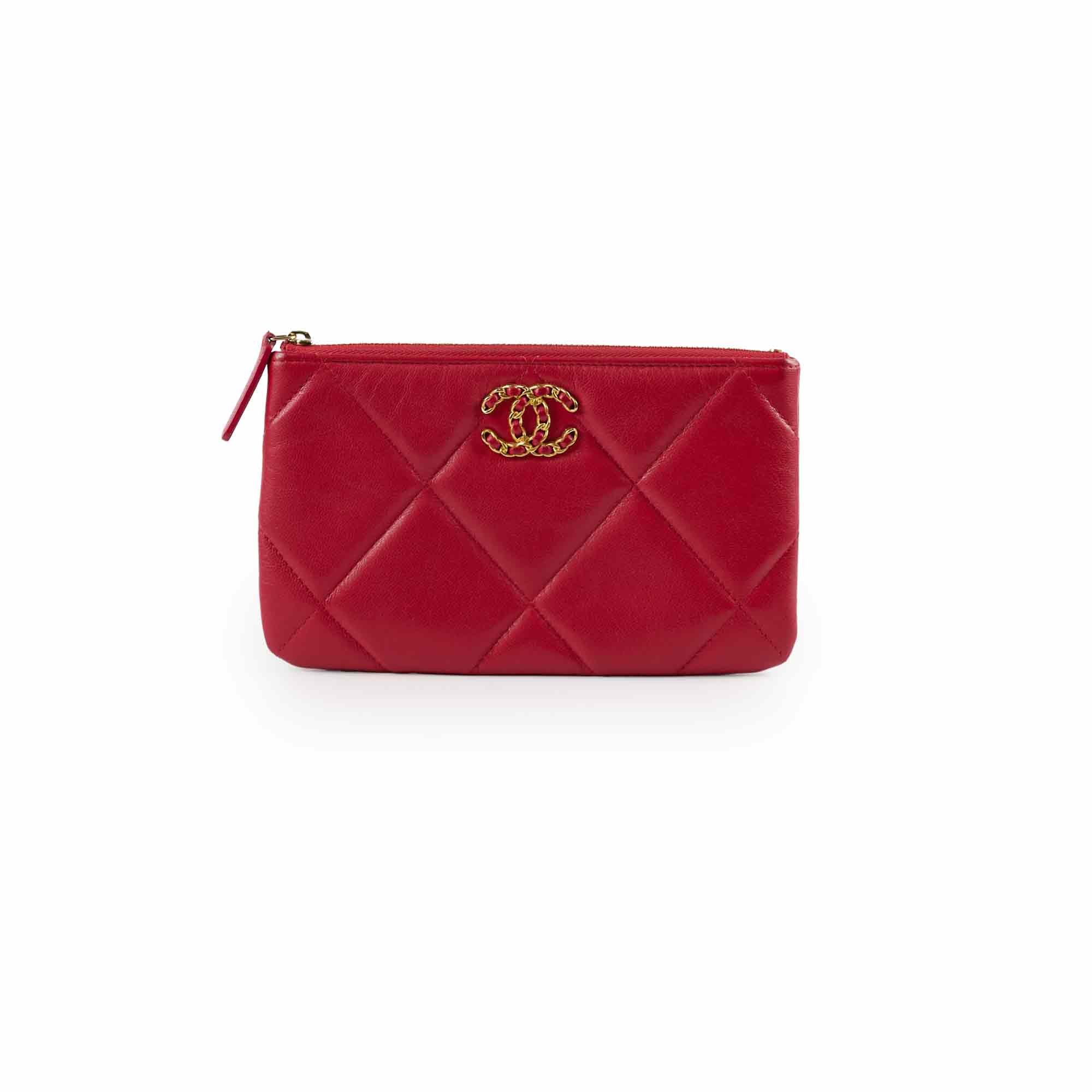 Authentic Chanel 19 Flap Bag in Red Lambskin Leather - Luxury Designer Handbag for Women, Perfect for Parties & Evening Events