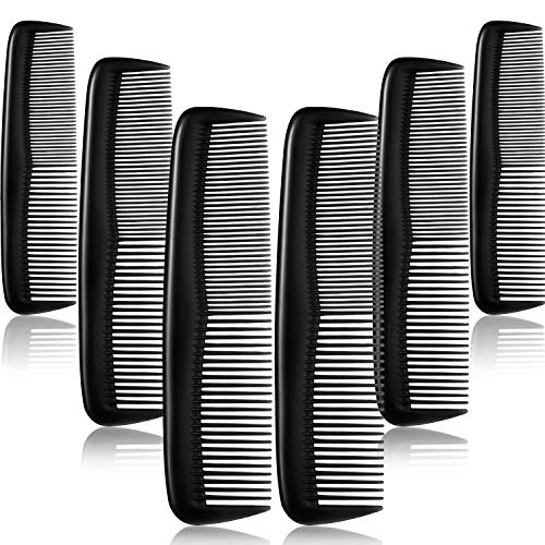 24-Piece Hair Combs Set - Black Plastic Styling Combs for Women & Men - Fine Tooth Dressing Comb for Salon, Travel & Home Hair Care