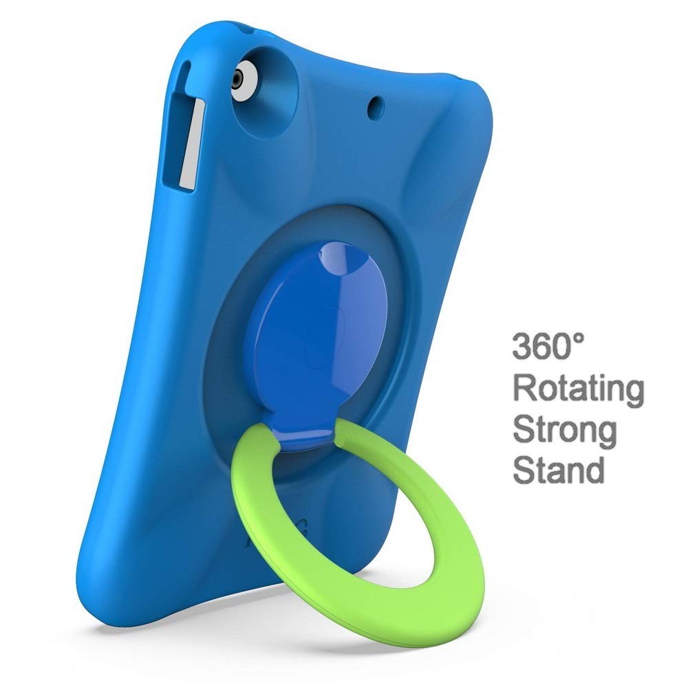 NLR FUN Pekoo Kids EVA Protective Case for iPad Air 10.5-Inch (3rd Gen 2019) - Shockproof Lightweight Stand Cover with Multi-Angle Viewing | Blue & Green | Perfect for School, Travel & Home Learning