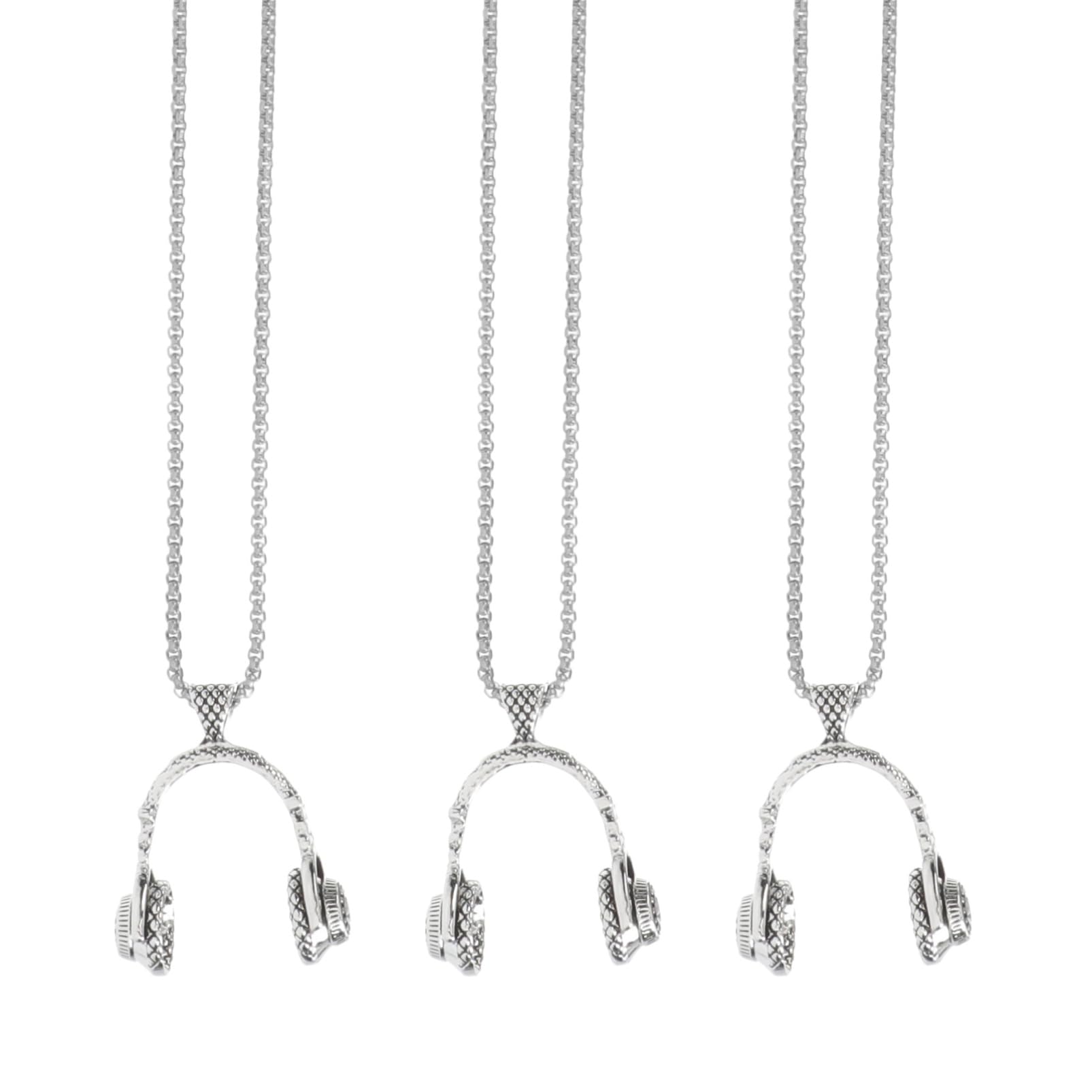 PACKOVE 6 Pcs Headset-Shaped Pendant Necklace Set - Couples Matching Clavicle Chains, Simple & Fashionable Jewelry Gift for Him & Her - Perfect for Valentine's Day, Anniversary & Romantic Dates