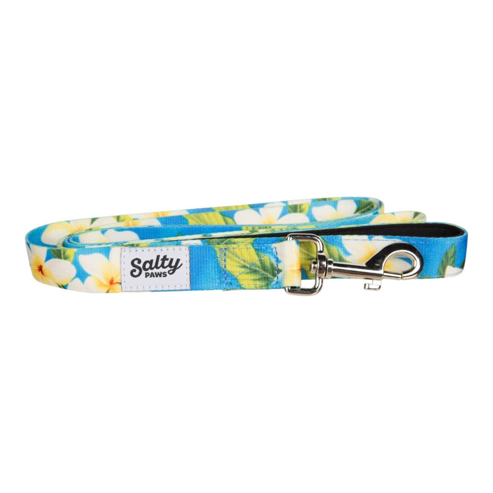 **Premium Floral Print Dog Leash with Padded Handle - Heavy Duty & Comfortable for Small, Medium, Large Dogs (Medium 6' for 25-50 LBS, Blue Plumeria) - Perfect for Walks, Training & Outdoor Adventures**