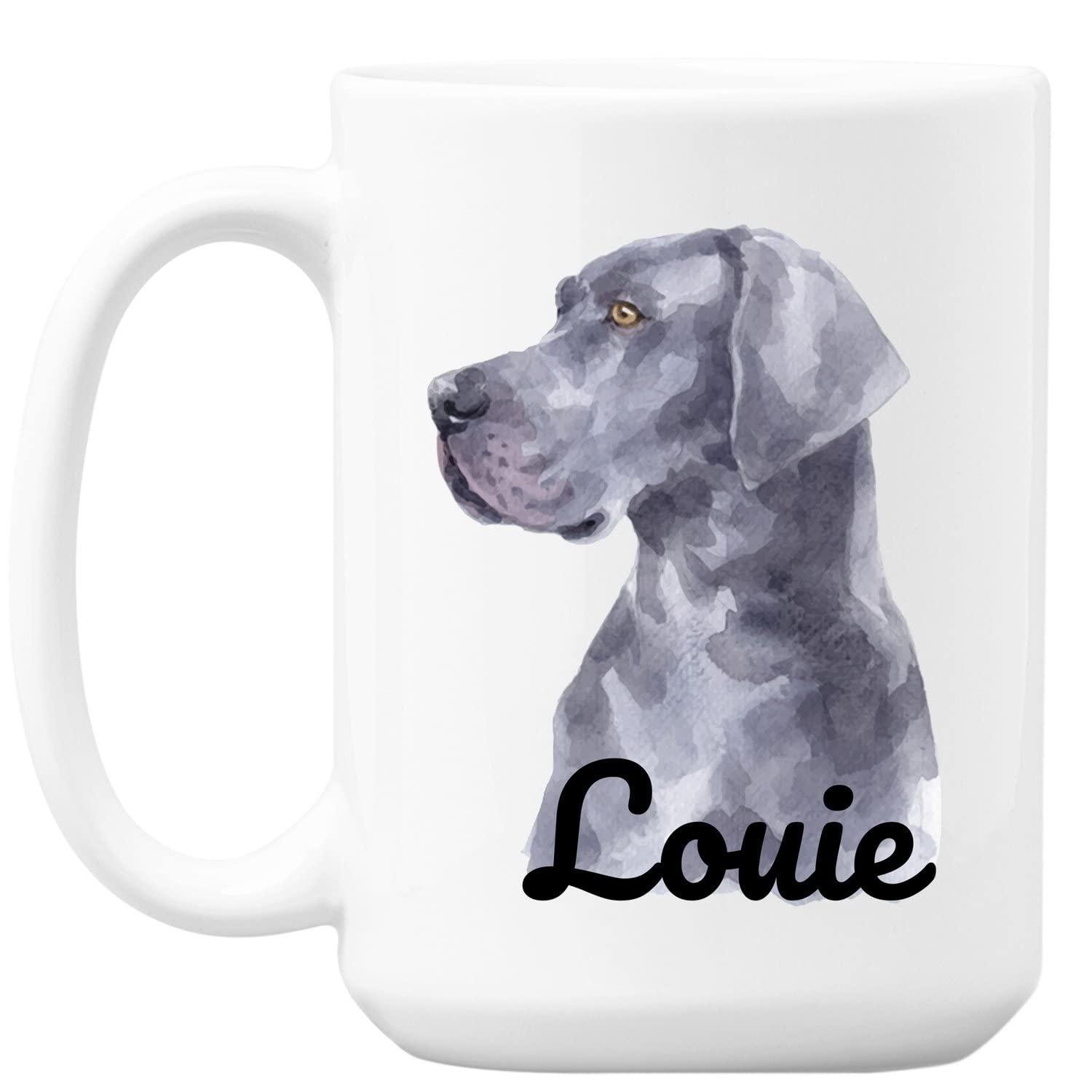 Custom Great Dane Dog Coffee Mug - Personalized Ceramic Mug with Name for Dog Lovers - 11oz & 15oz White Tea Cup - Perfect Gift for Mom, Dad & Family - Ideal for Home, Office & Pet Lovers Collection