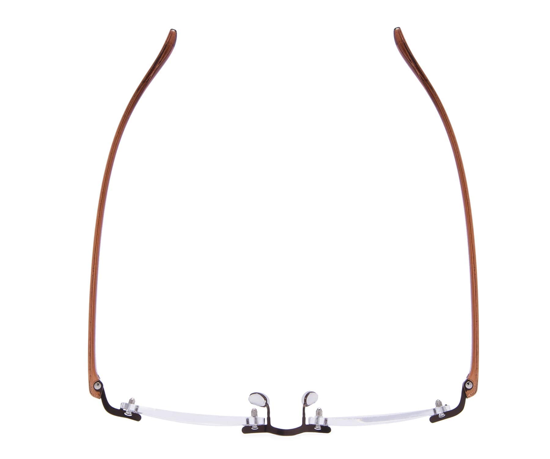 BLUELESS Rimless Reading Glasses for Men & Women - Small Frame Lightweight Readers in Brown - Perfect for Reading, Computer Use & Daily Wear