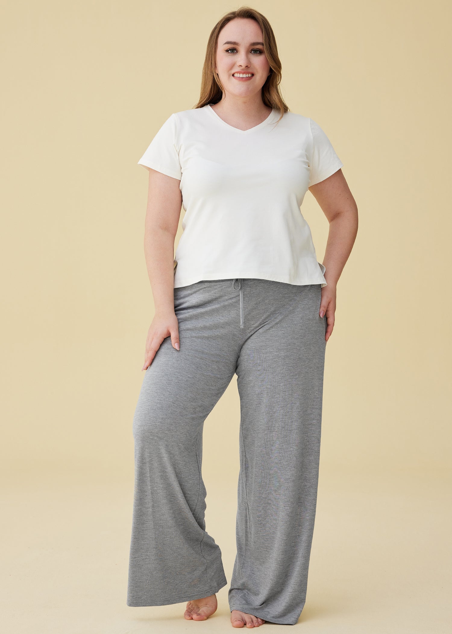 Soft & Comfortable Women's Bamboo Viscose Wide Leg Lounge Pants - Breathable Palazzo Sleep Bottoms for Yoga, Home Relaxation & Travel